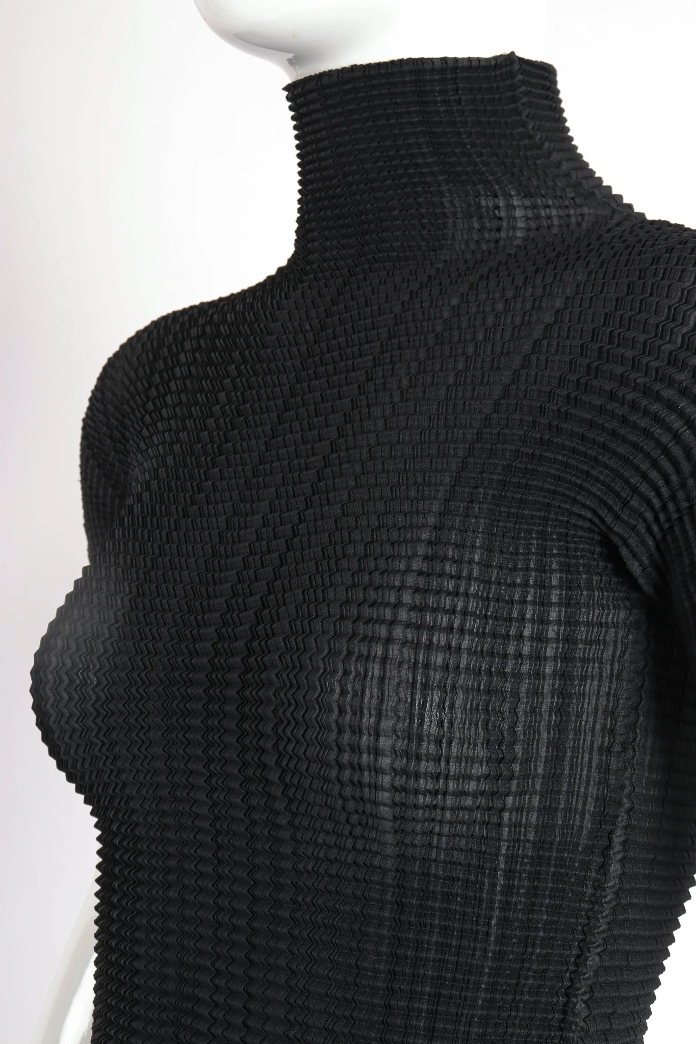 Crinkle Pleated Turtleneck Top - Image 4