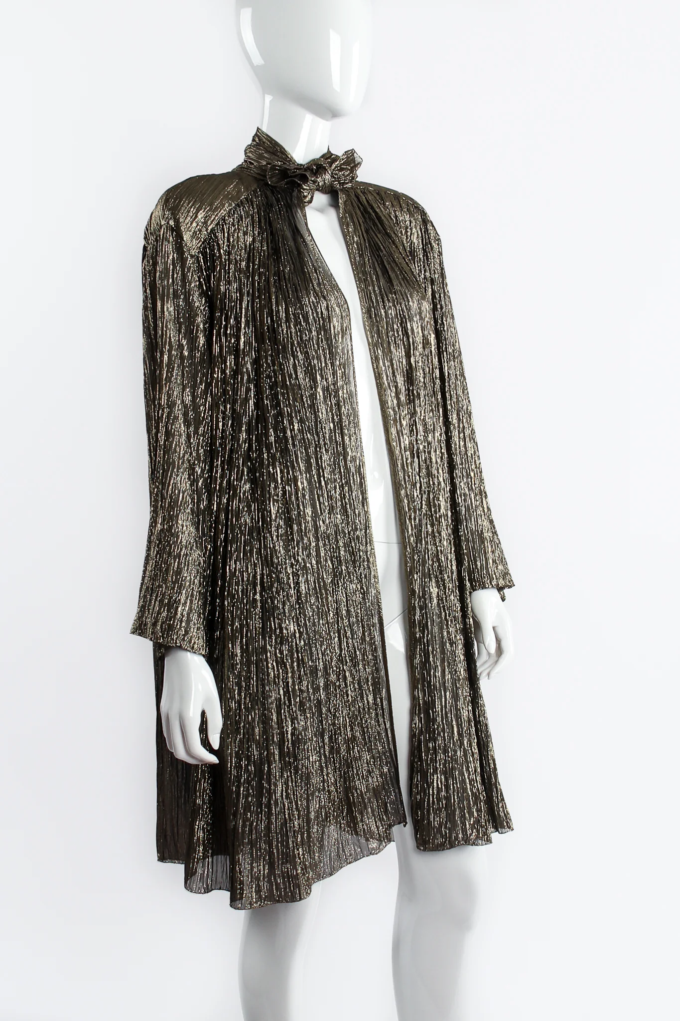 Plisse Lamé Duster Jacket