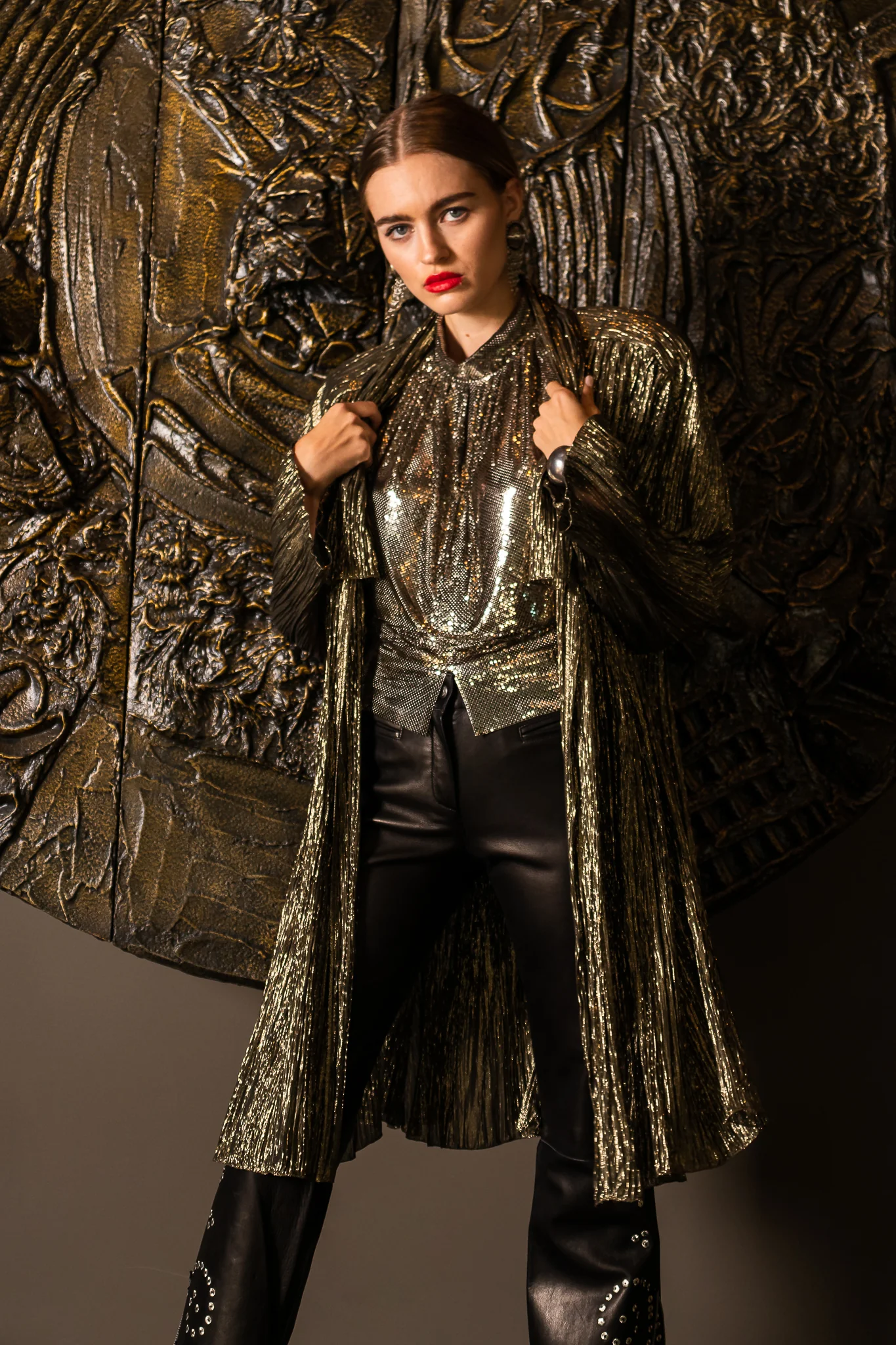 Plisse Lamé Duster Jacket - Image 2