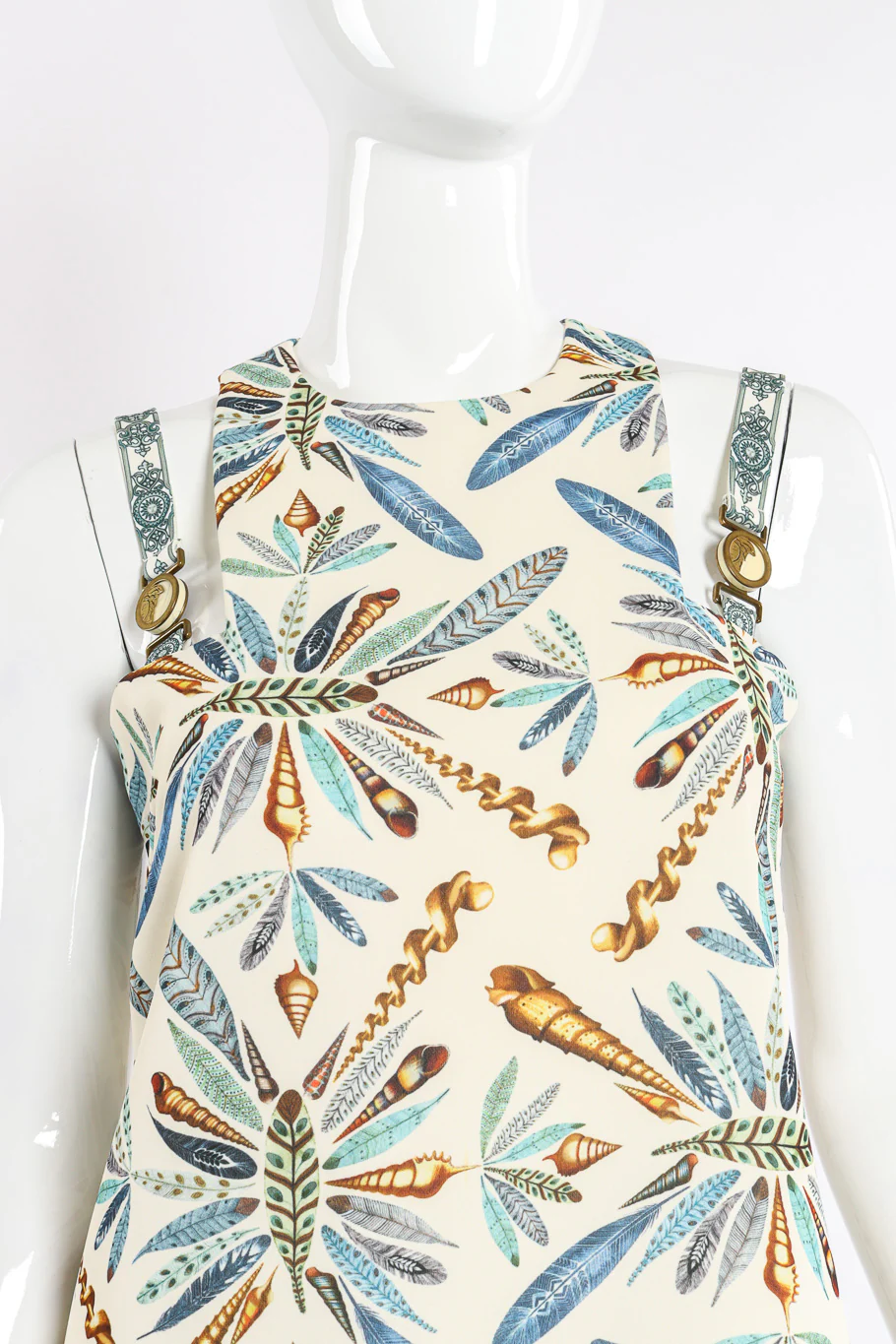Plume Print Mini Dress - Image 4