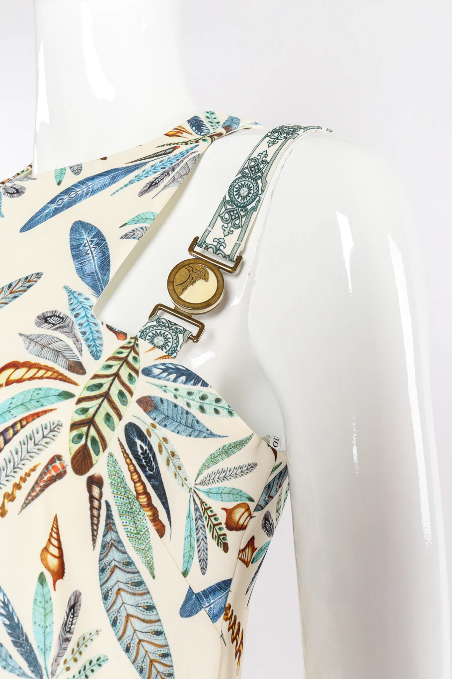 Plume Print Mini Dress - Image 5