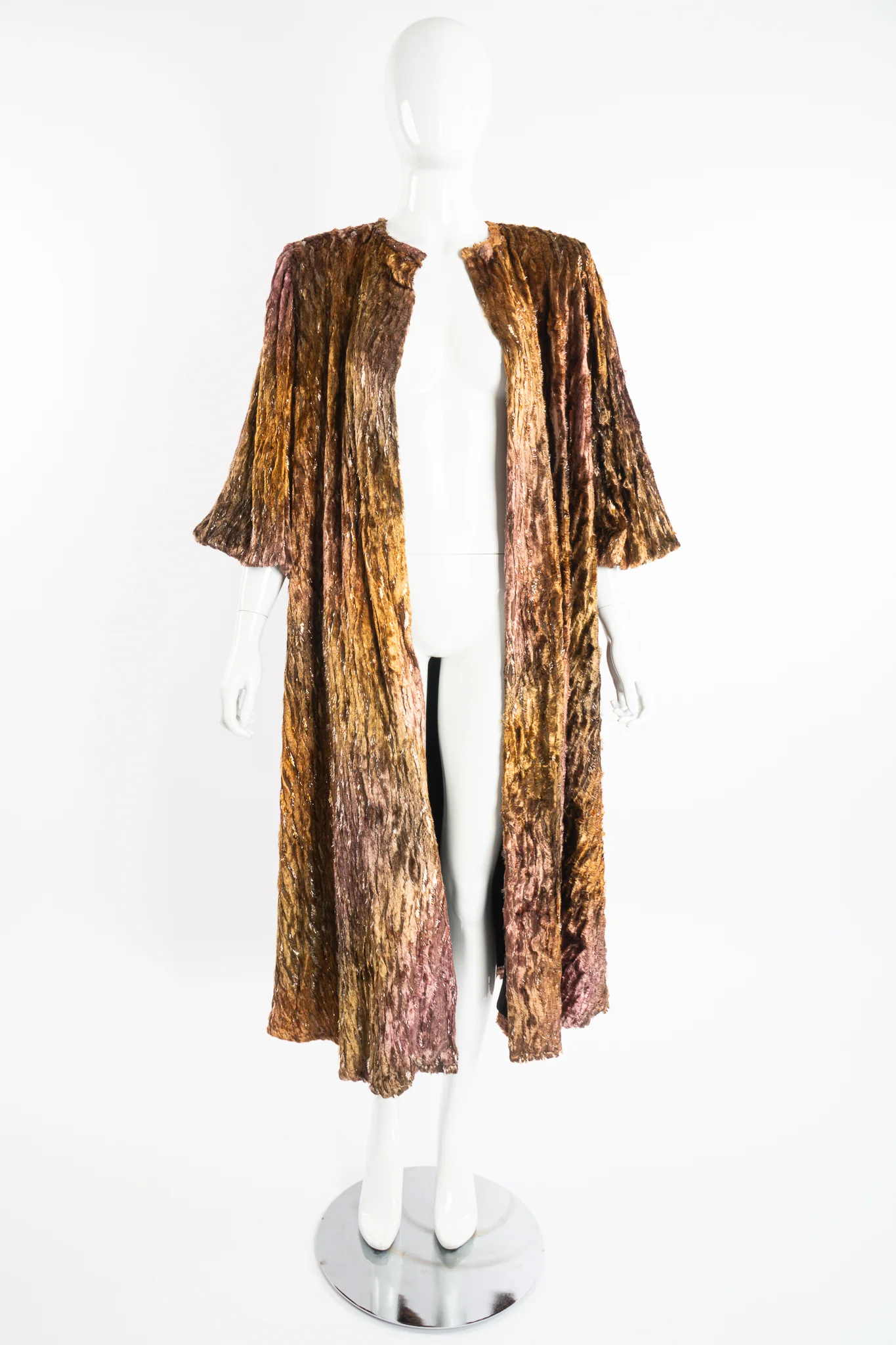 Plush Silk Tinsel Cape Coat - Image 11