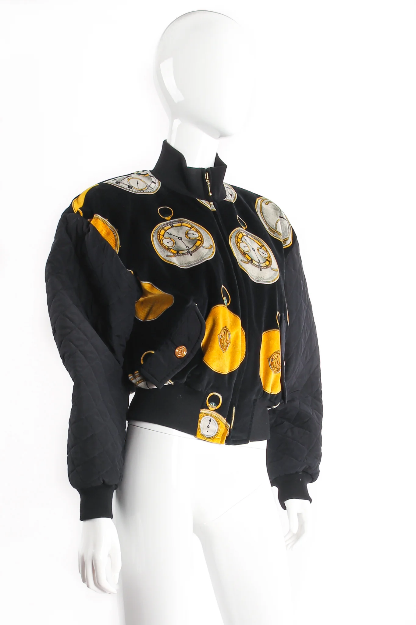 Pocket Watch Velvet Bomber Jacket - Image 2