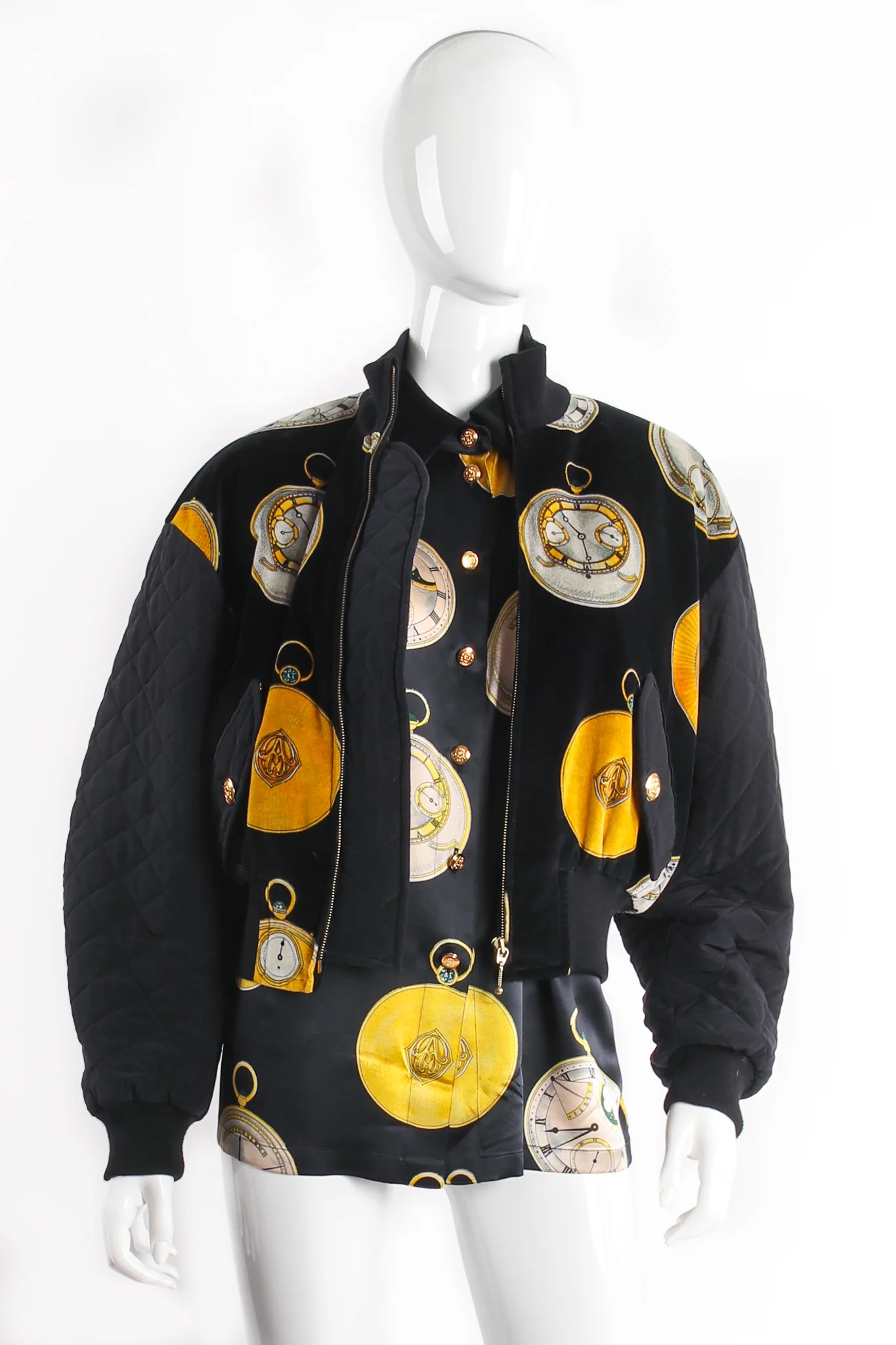 Pocket Watch Velvet Bomber Jacket - Image 3
