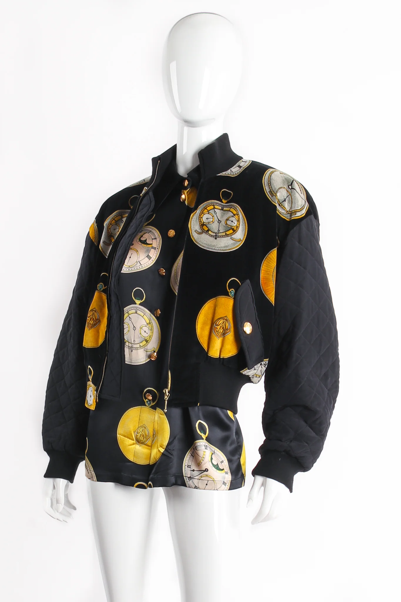 Pocket Watch Velvet Bomber Jacket - Image 4
