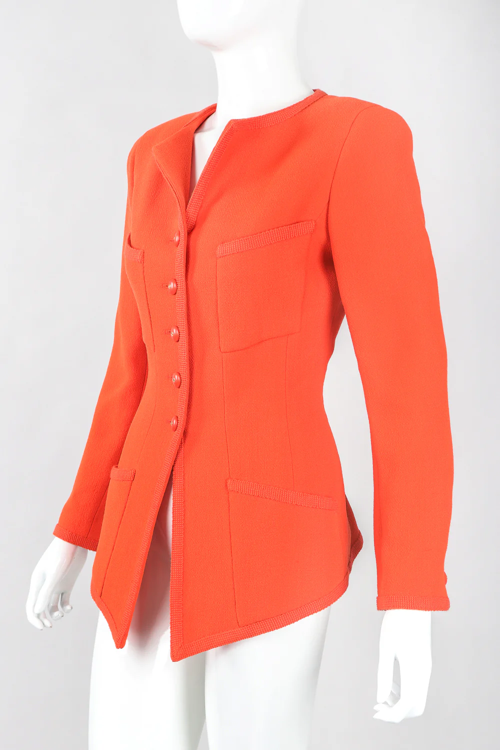 Pointed Hem Bouclé Jacket - Image 2