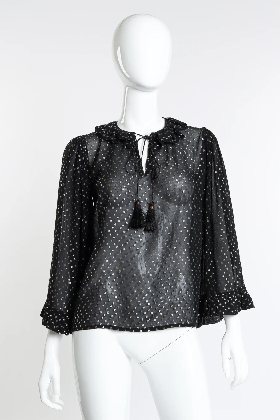 Polka Dot Metallic Blouse
