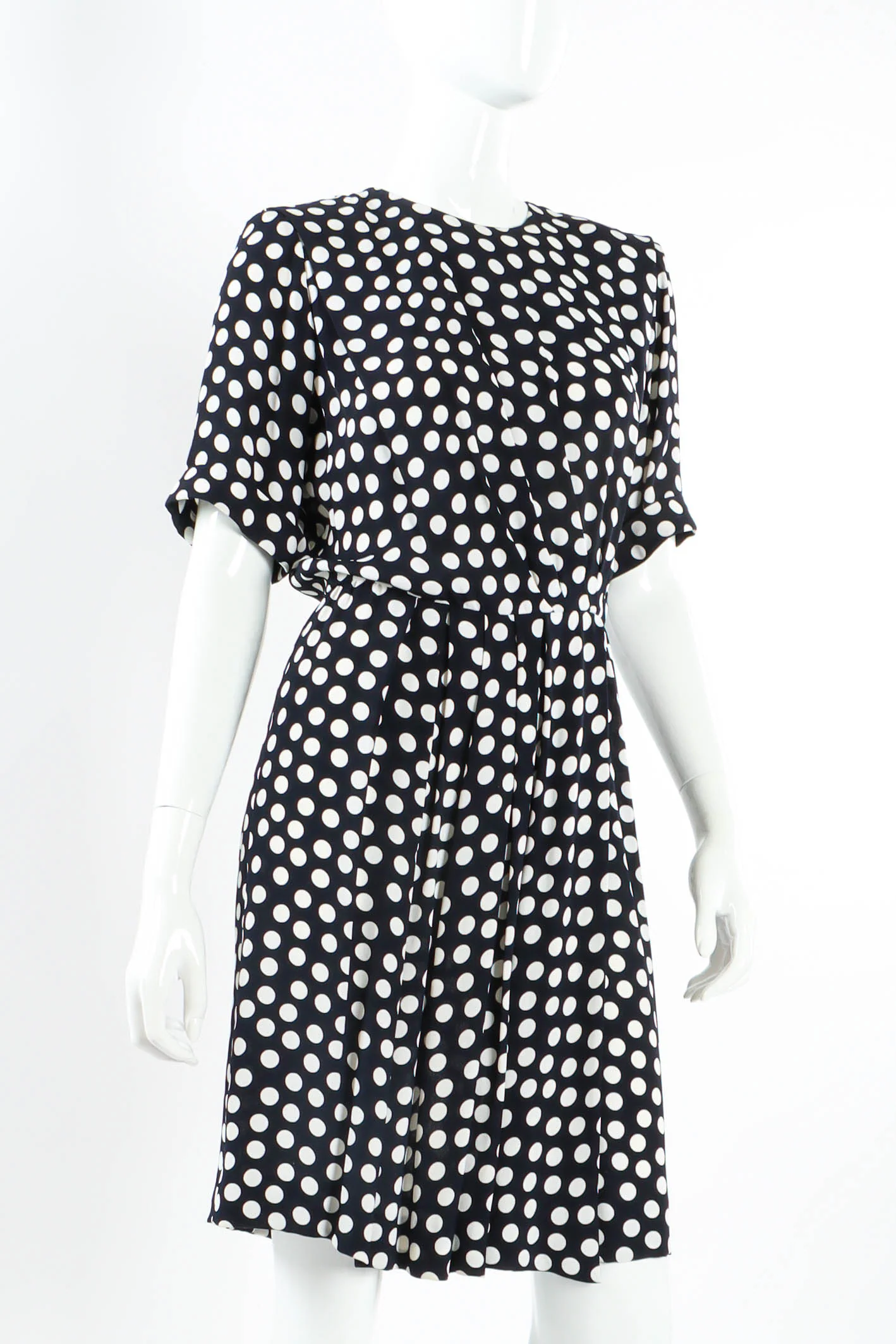 Polka Dot Pleat Dress - Image 2