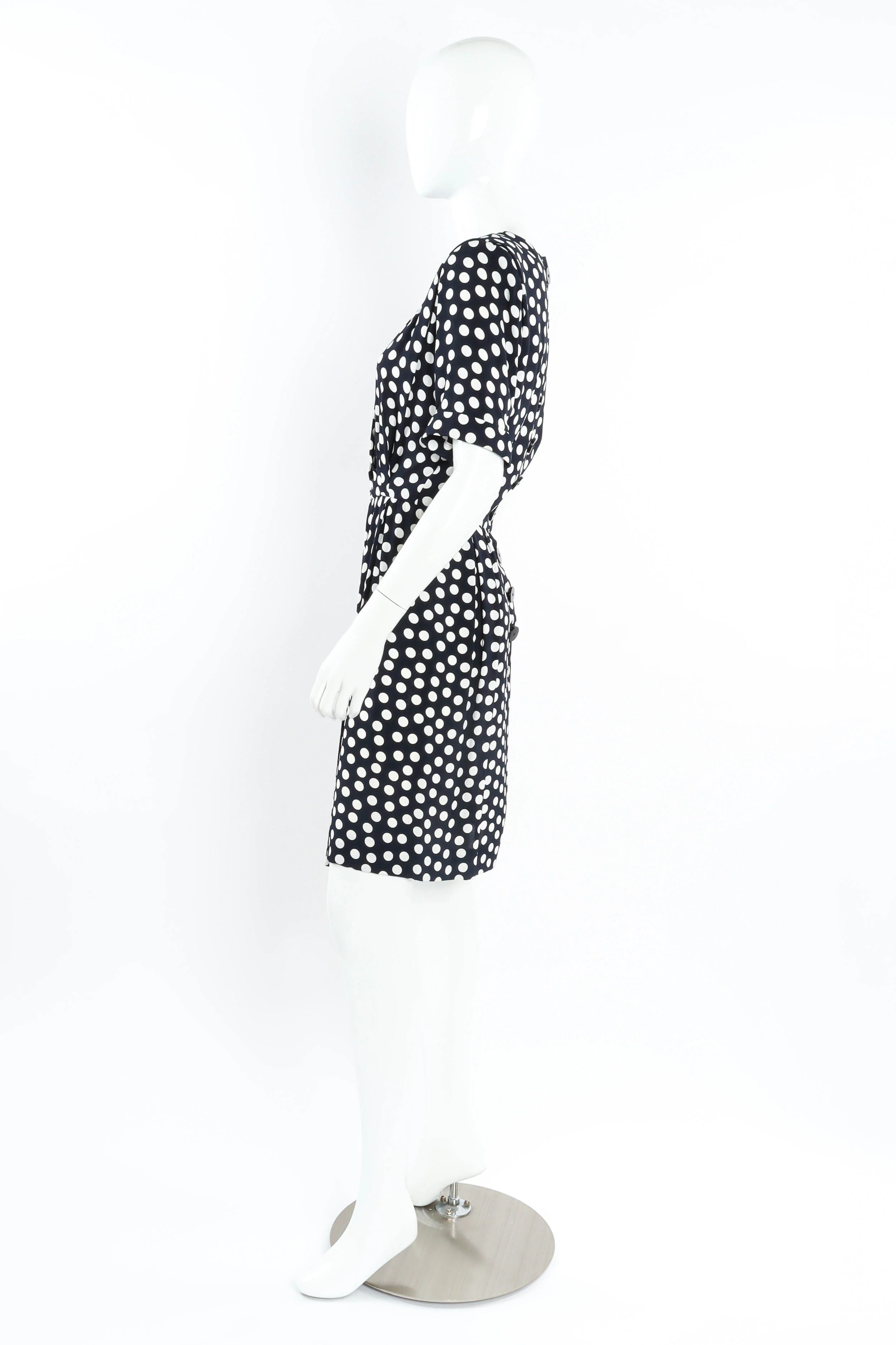Polka Dot Pleat Dress - Image 3