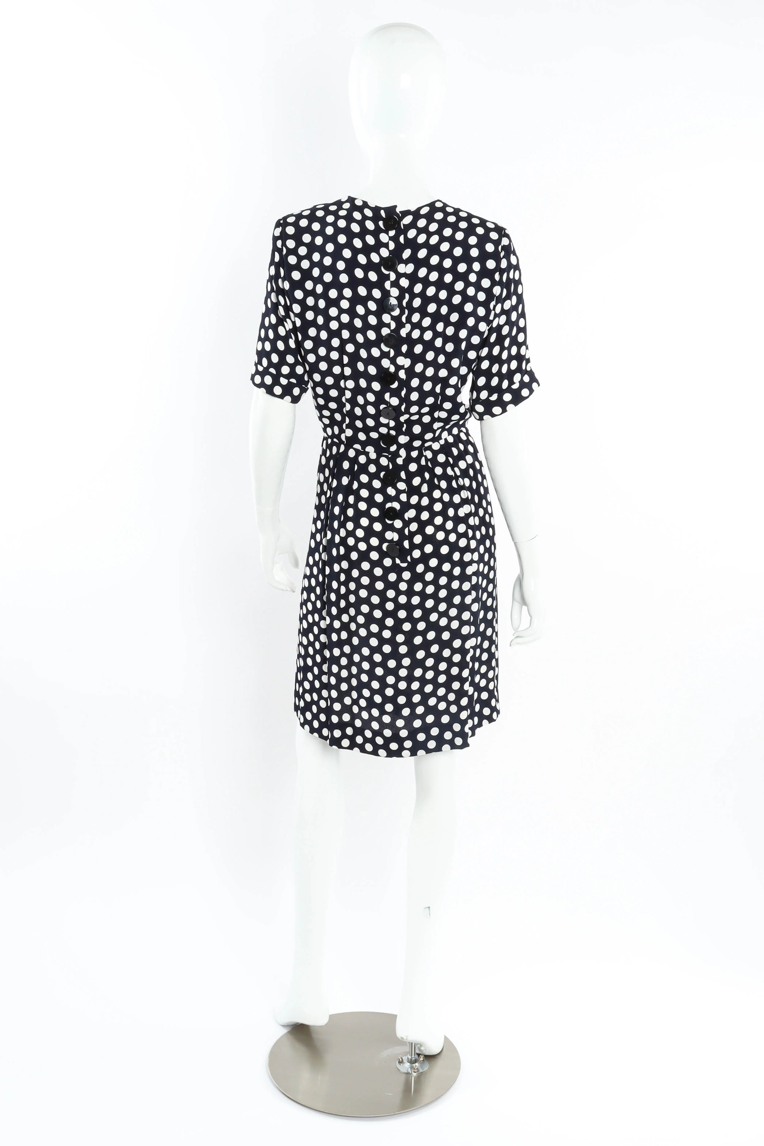 Polka Dot Pleat Dress - Image 4