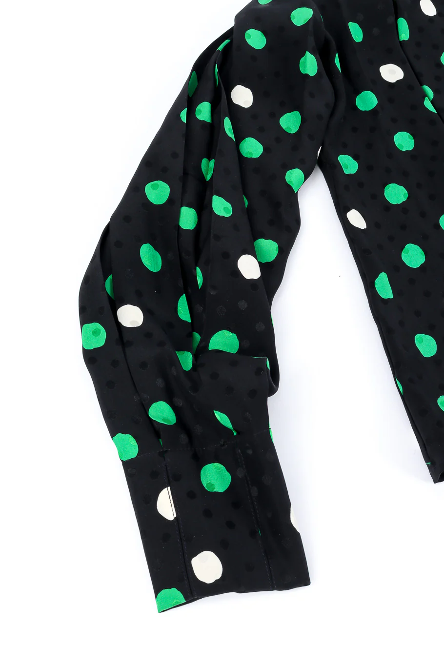 Polka Dot Print Silk Blouse and Skirt Set - Image 14