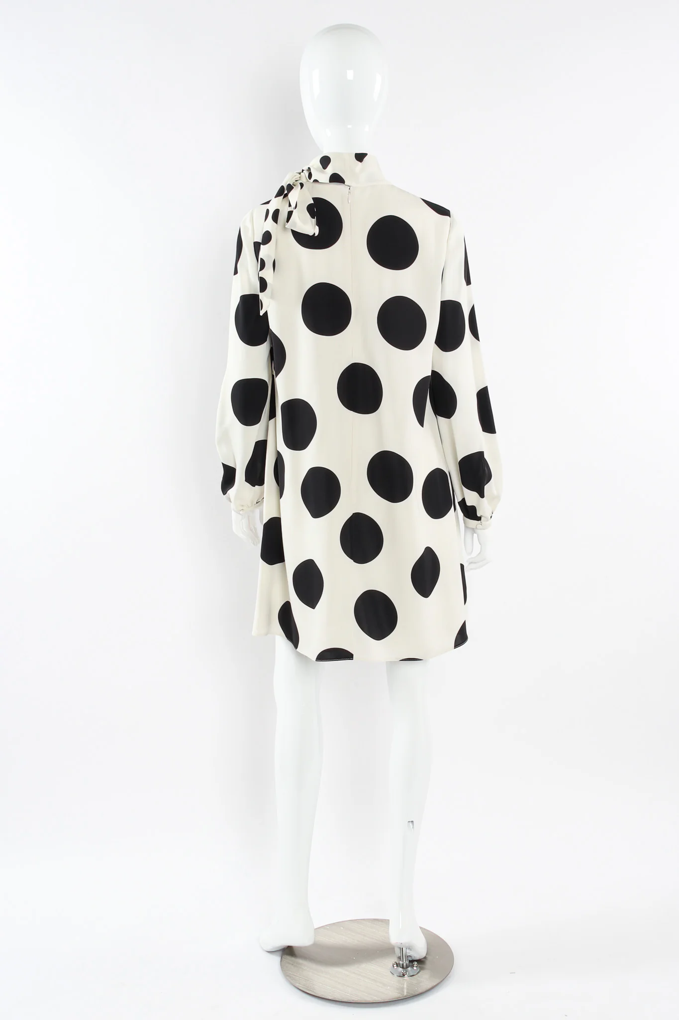 Polka Dot Silk Shift Dress - Image 4