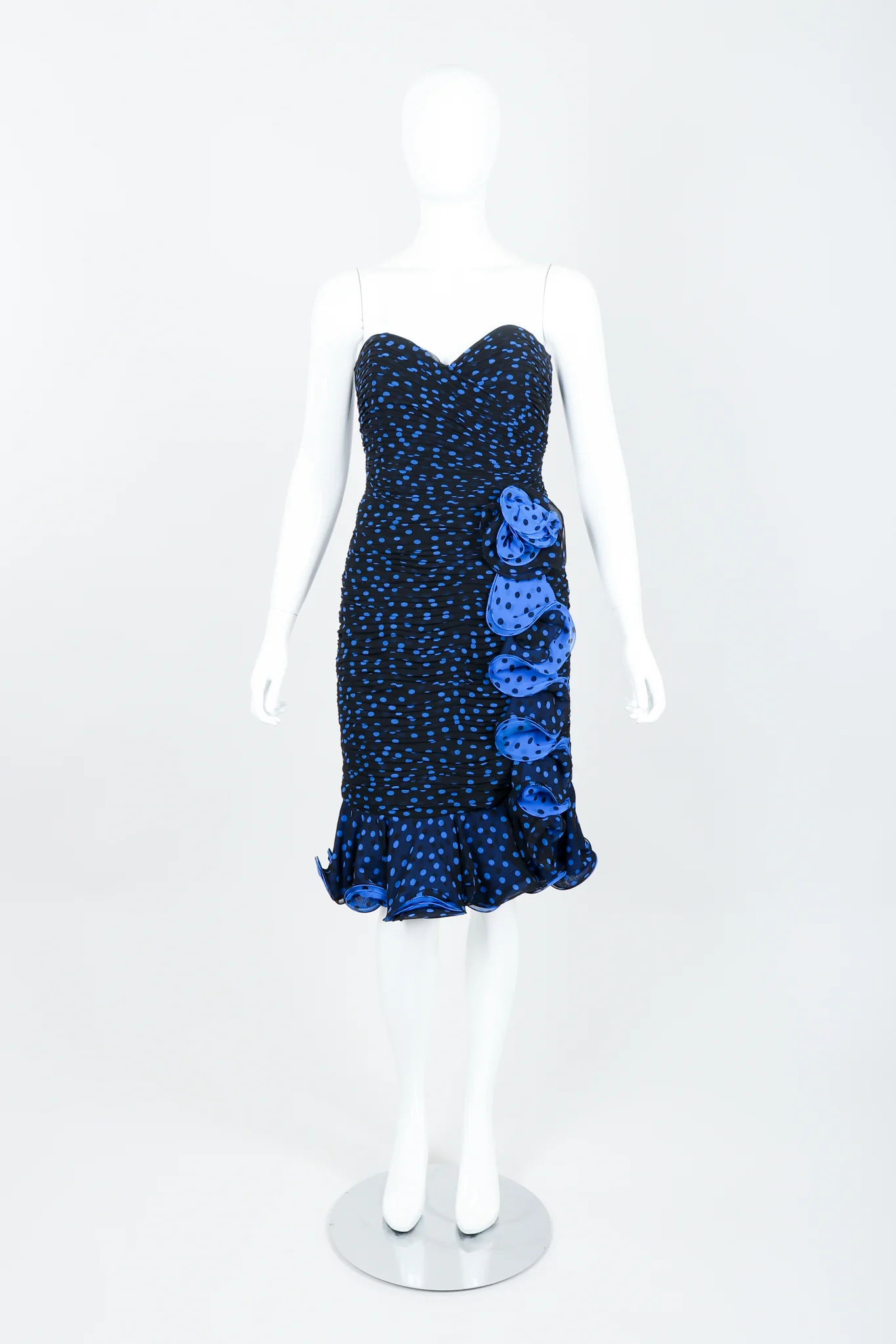 Polka Dot Strapless Dress - Image 12