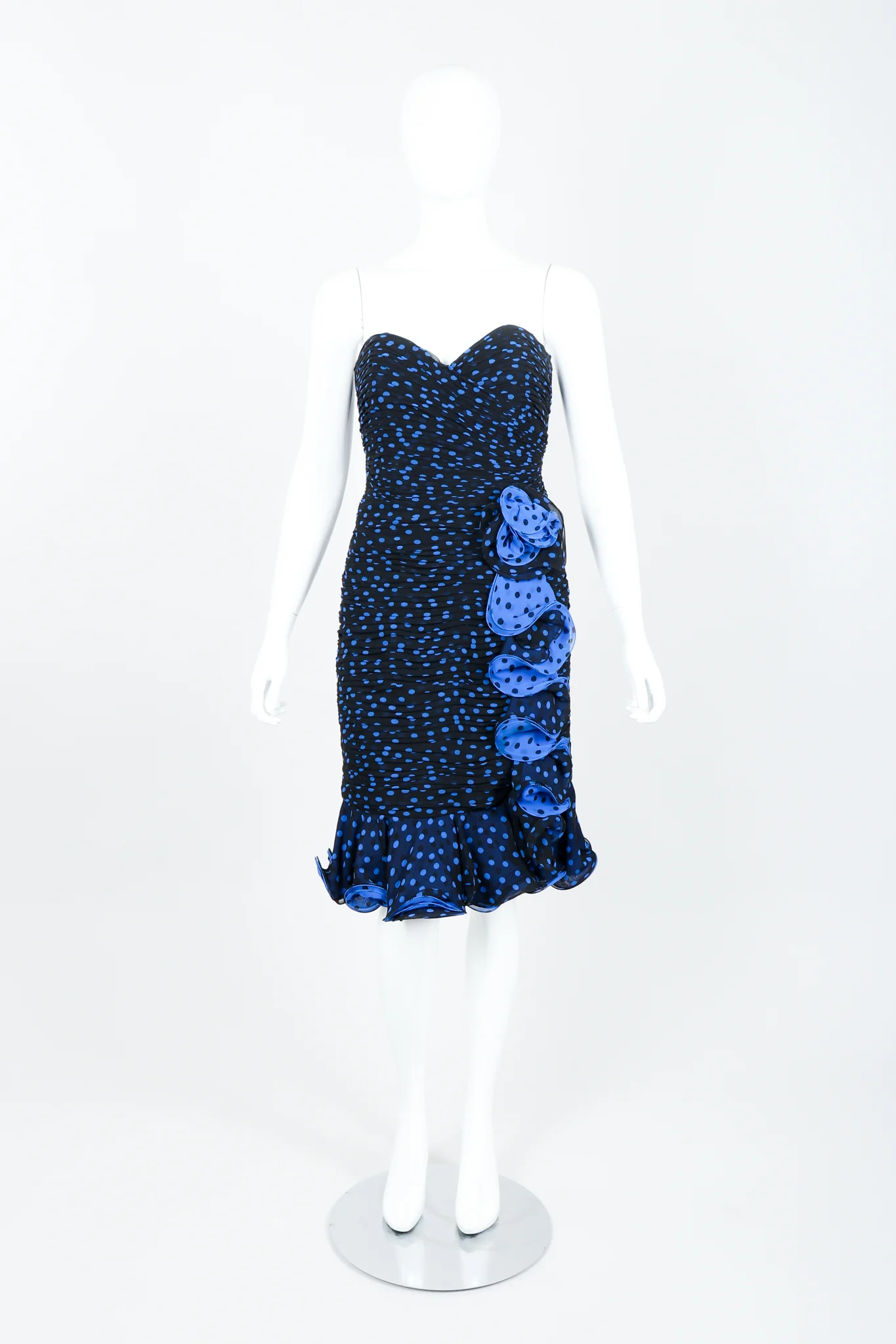 Polka Dot Strapless Dress - Image 3
