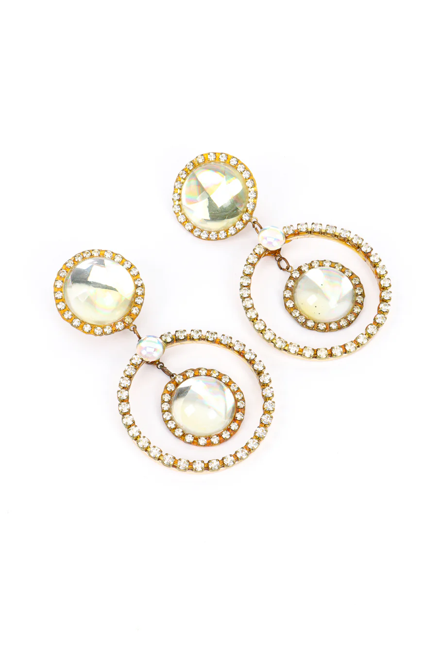 Pool of Light Rhinestone Hoop Drop Earrings - Image 3