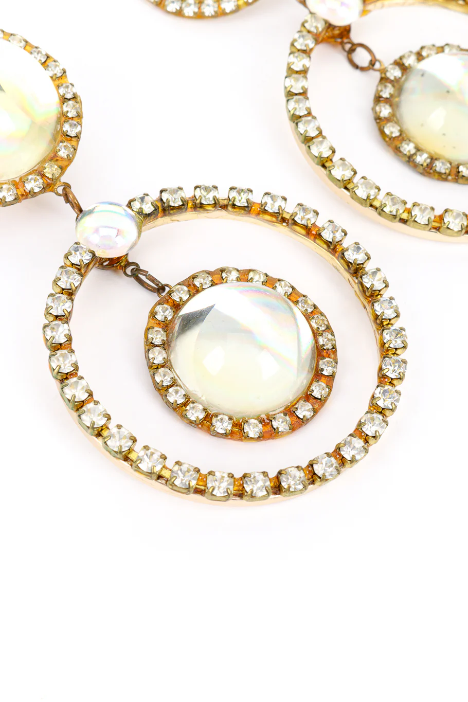 Pool of Light Rhinestone Hoop Drop Earrings - Image 4