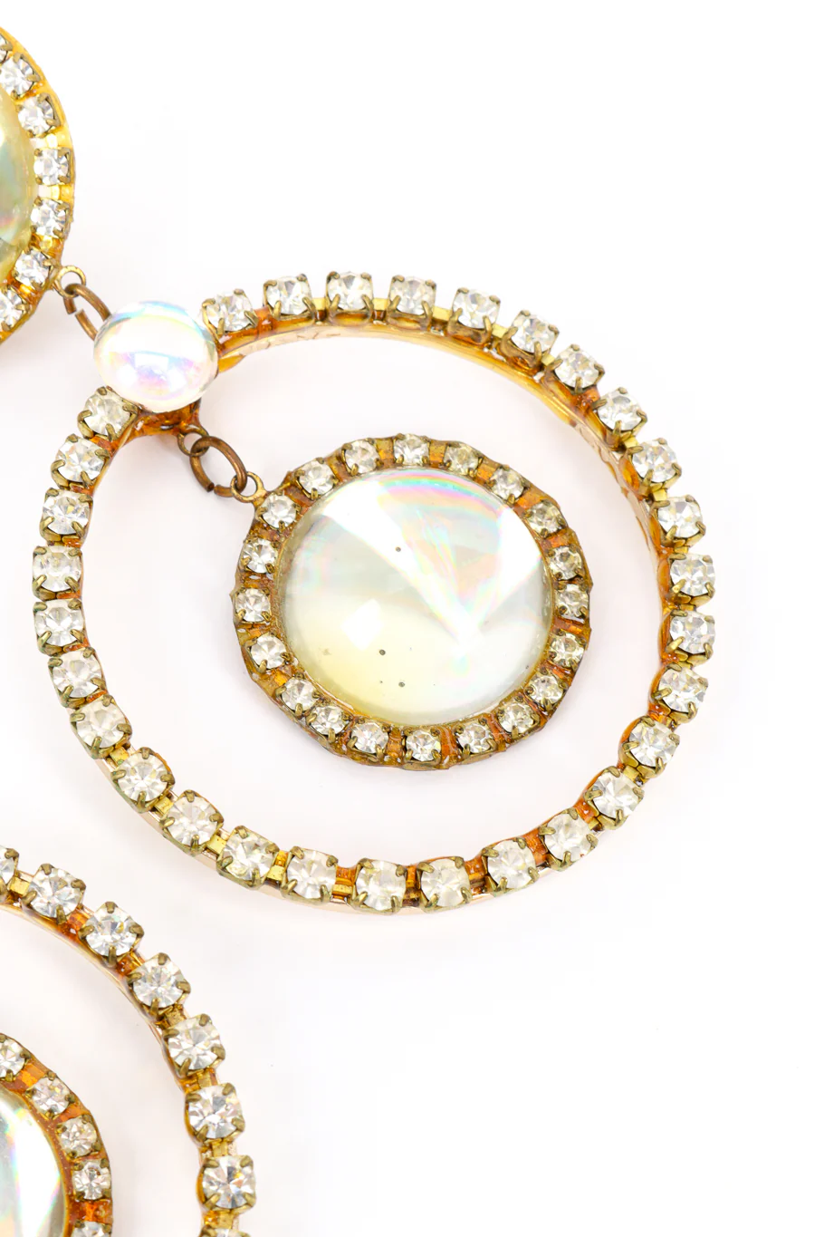 Pool of Light Rhinestone Hoop Drop Earrings - Image 5