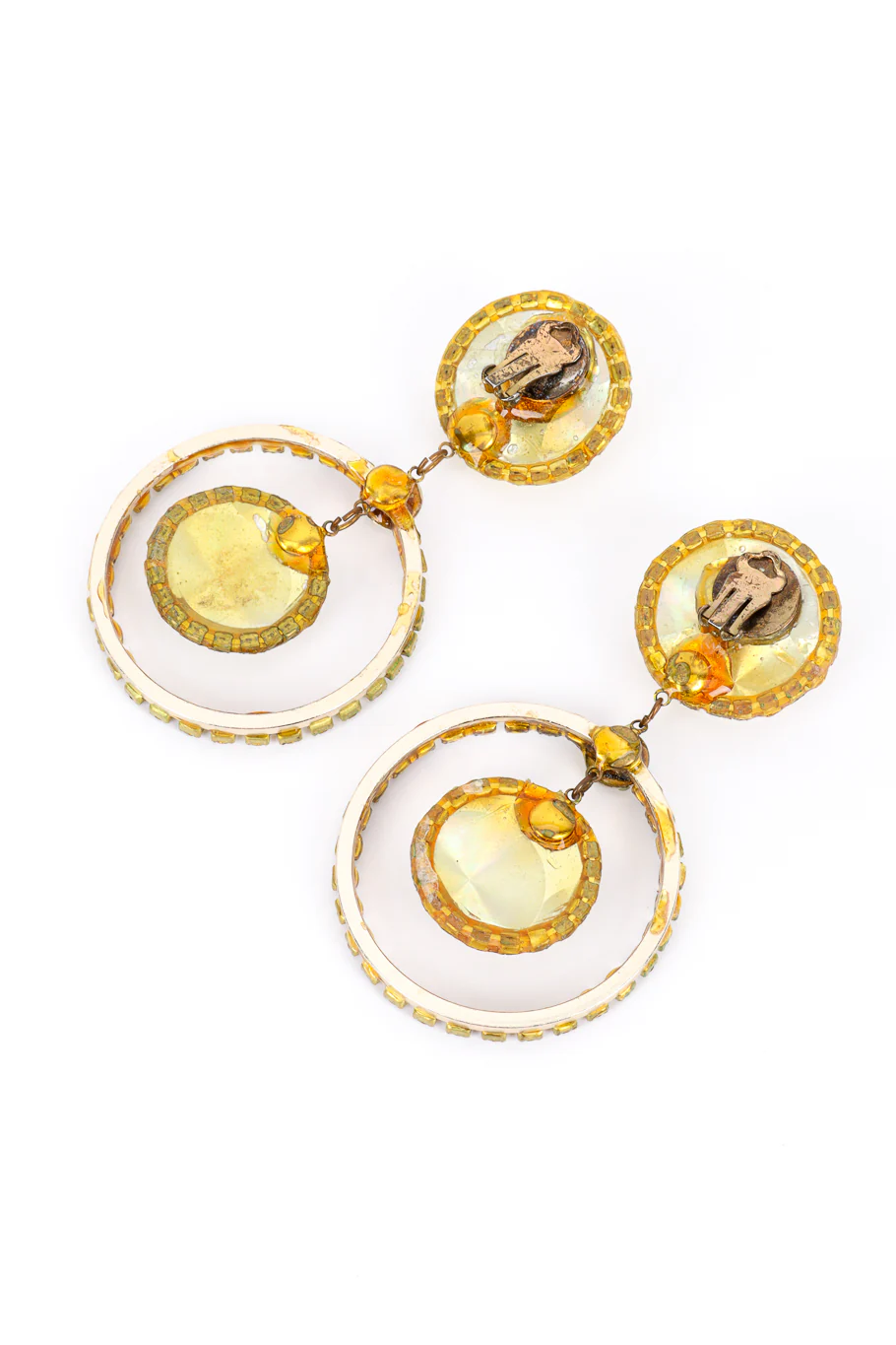 Pool of Light Rhinestone Hoop Drop Earrings - Image 6