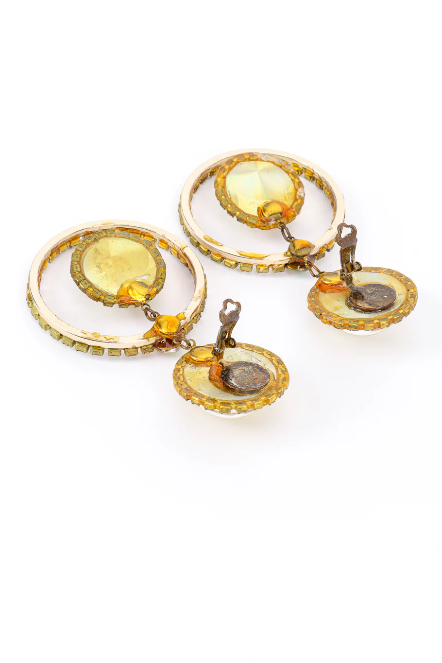 Pool of Light Rhinestone Hoop Drop Earrings - Image 7