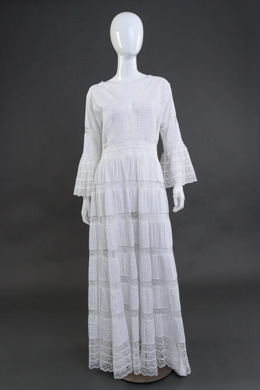 Porcelain Mexican Pintuck Wedding Dress