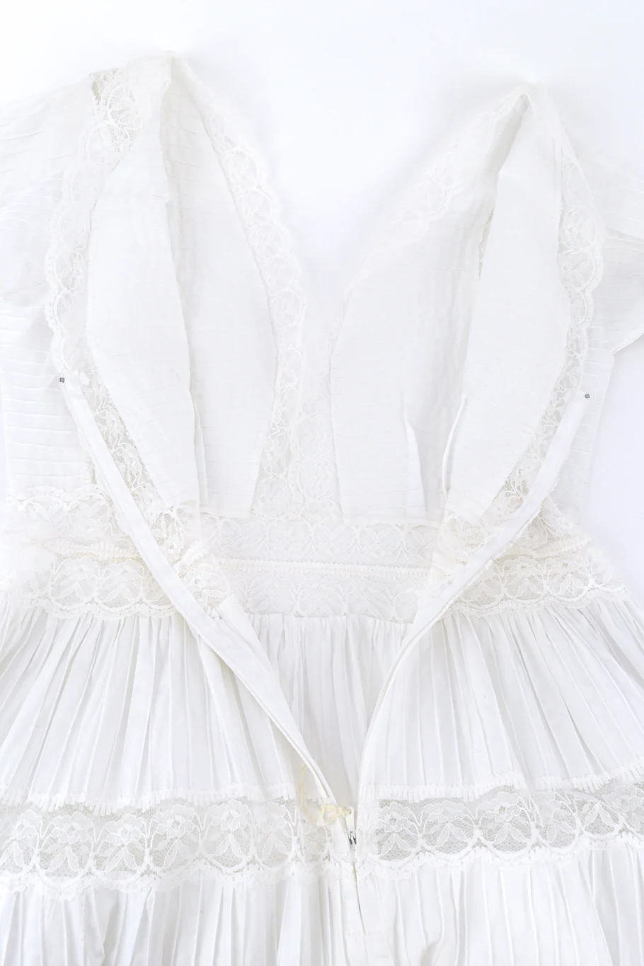 Porcelain Mexican Pintuck Wedding Dress - Image 6