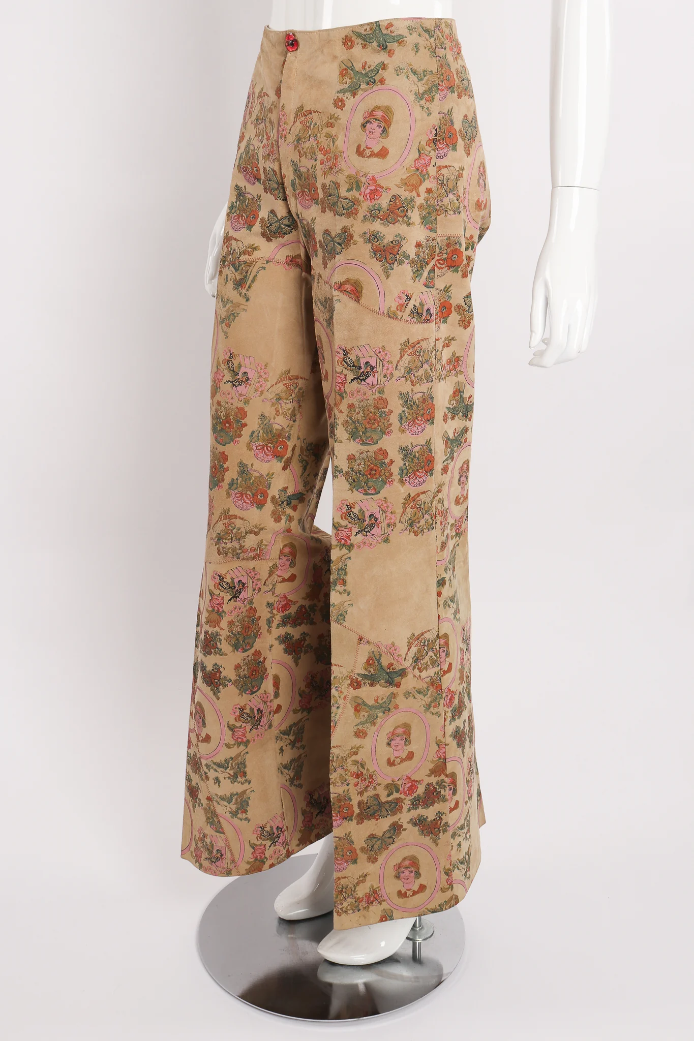 Portrait Printed Suede Pant - Image 6
