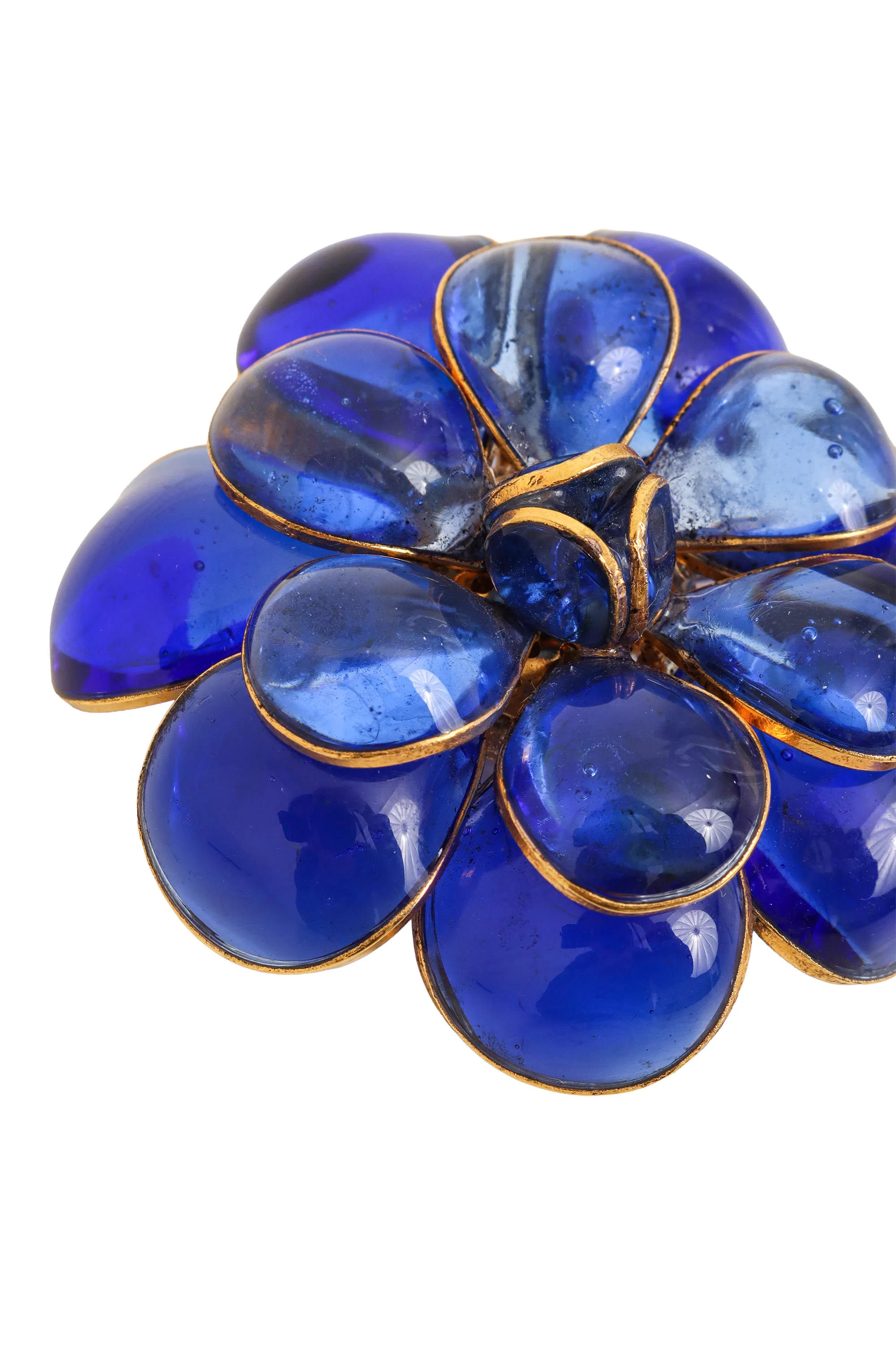 Poured Glass Flower Brooch Pendant - Image 2