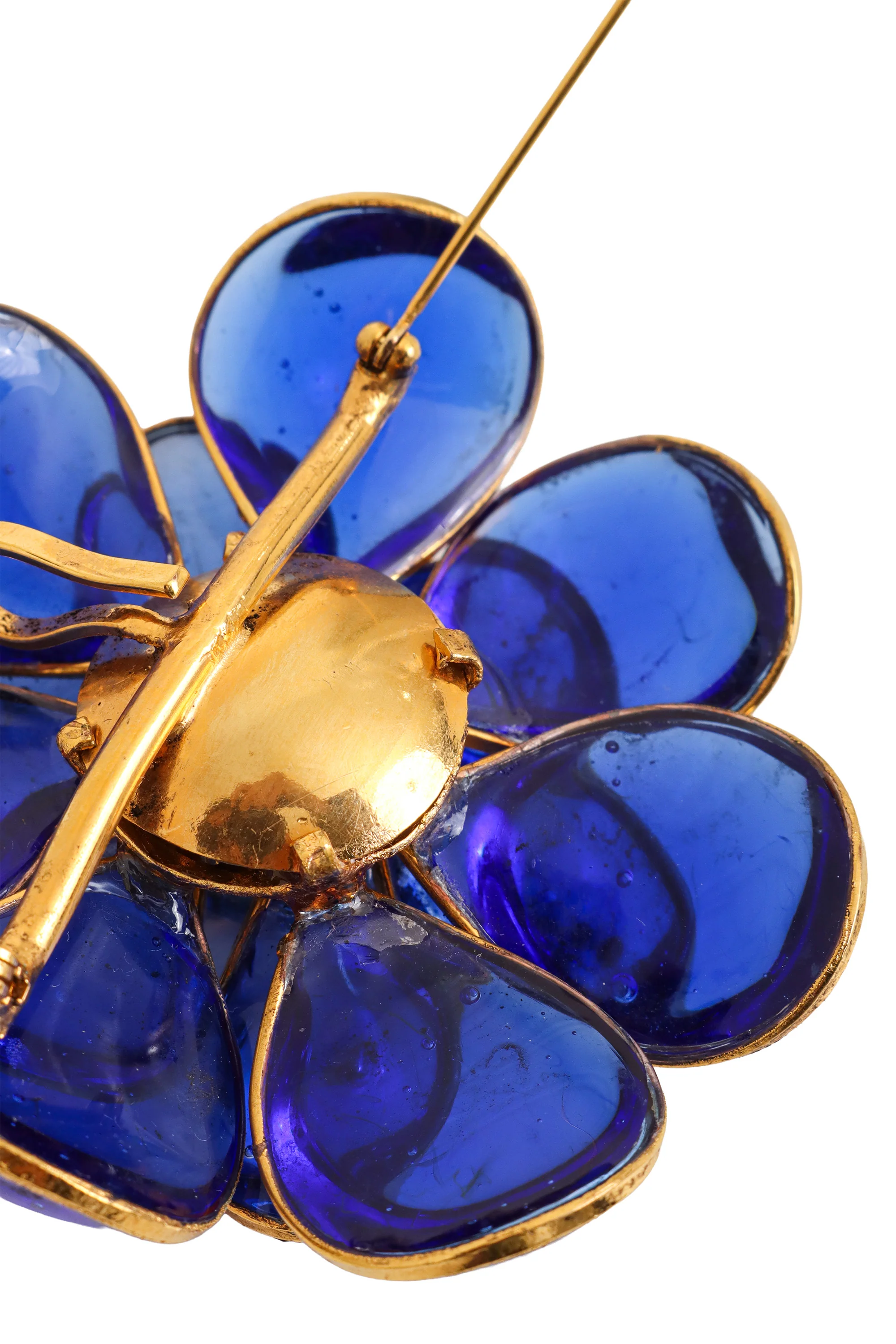 Poured Glass Flower Brooch Pendant - Image 5