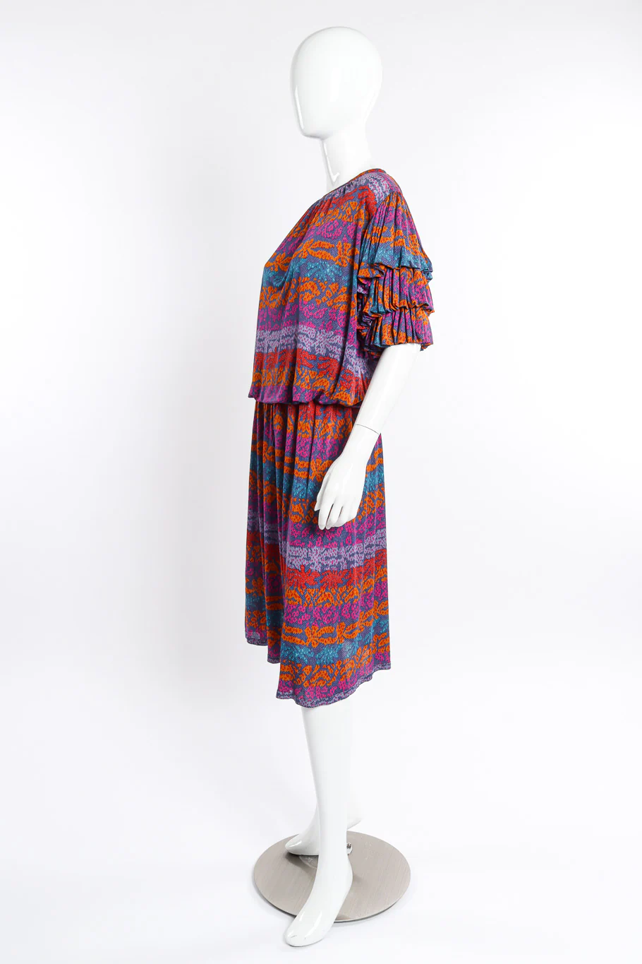 Printed Silk Top & Skirt Set - Image 2
