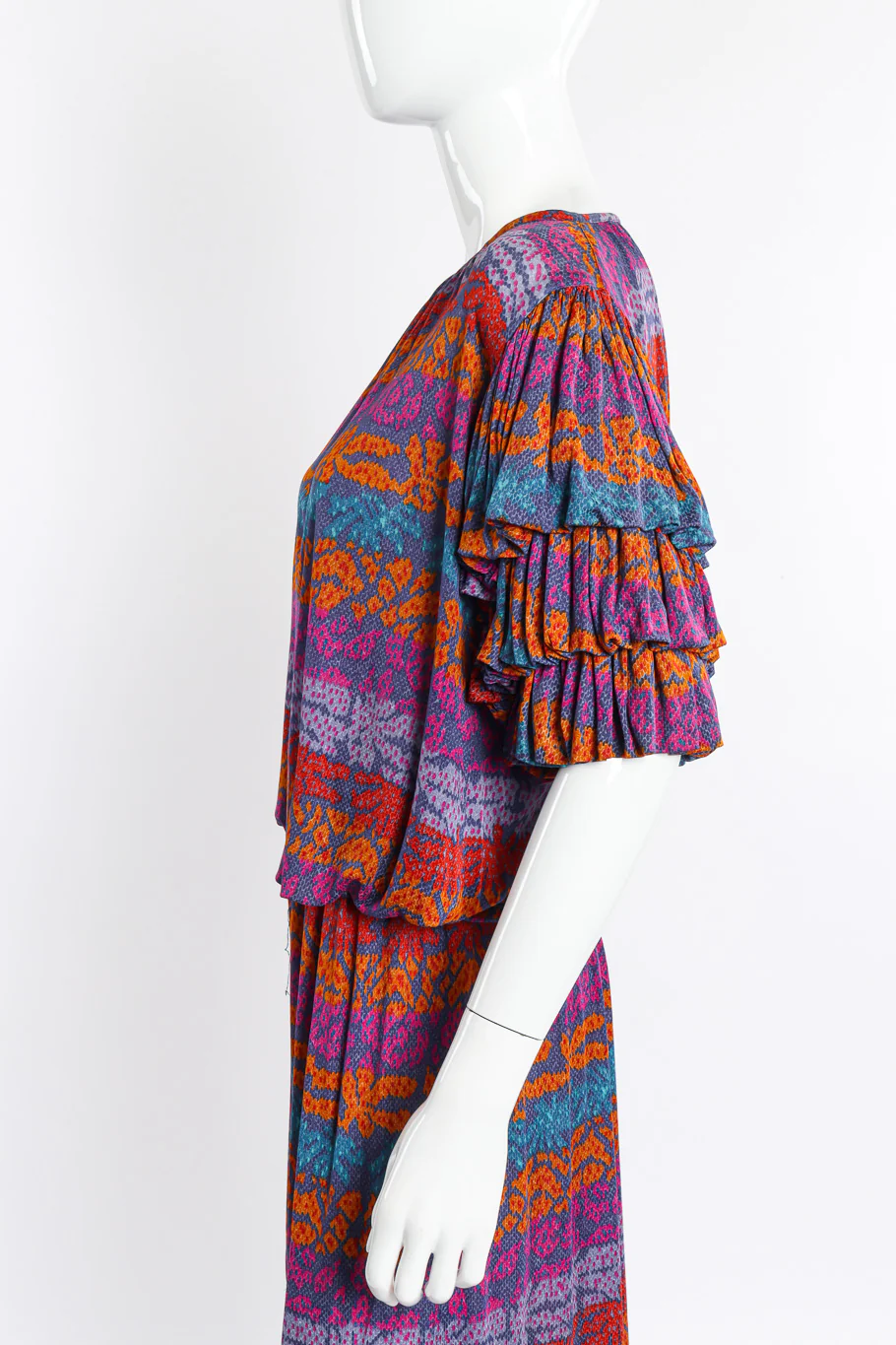 Printed Silk Top & Skirt Set - Image 4