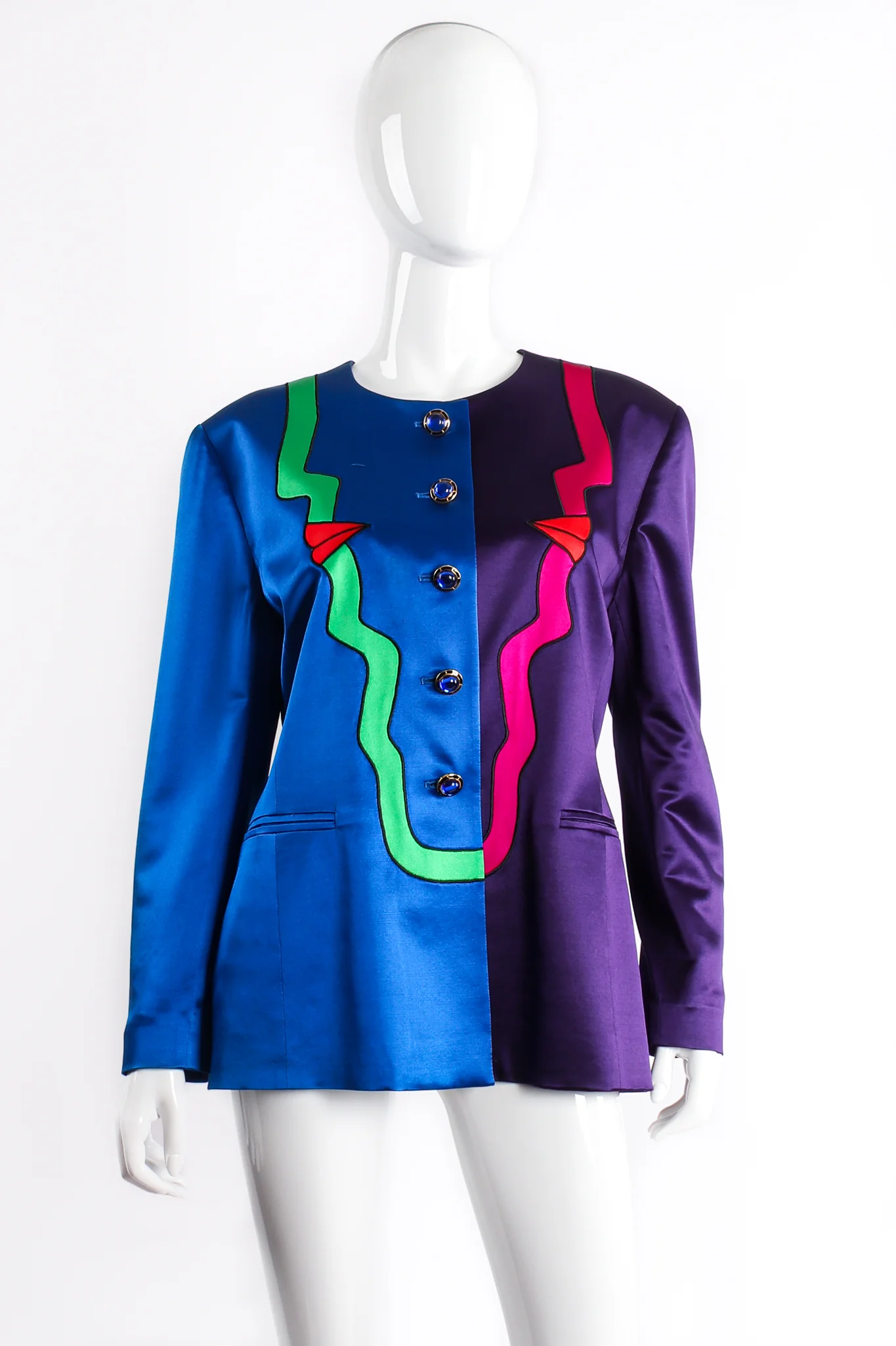 Profile Color Block Satin Jacket - Image 2