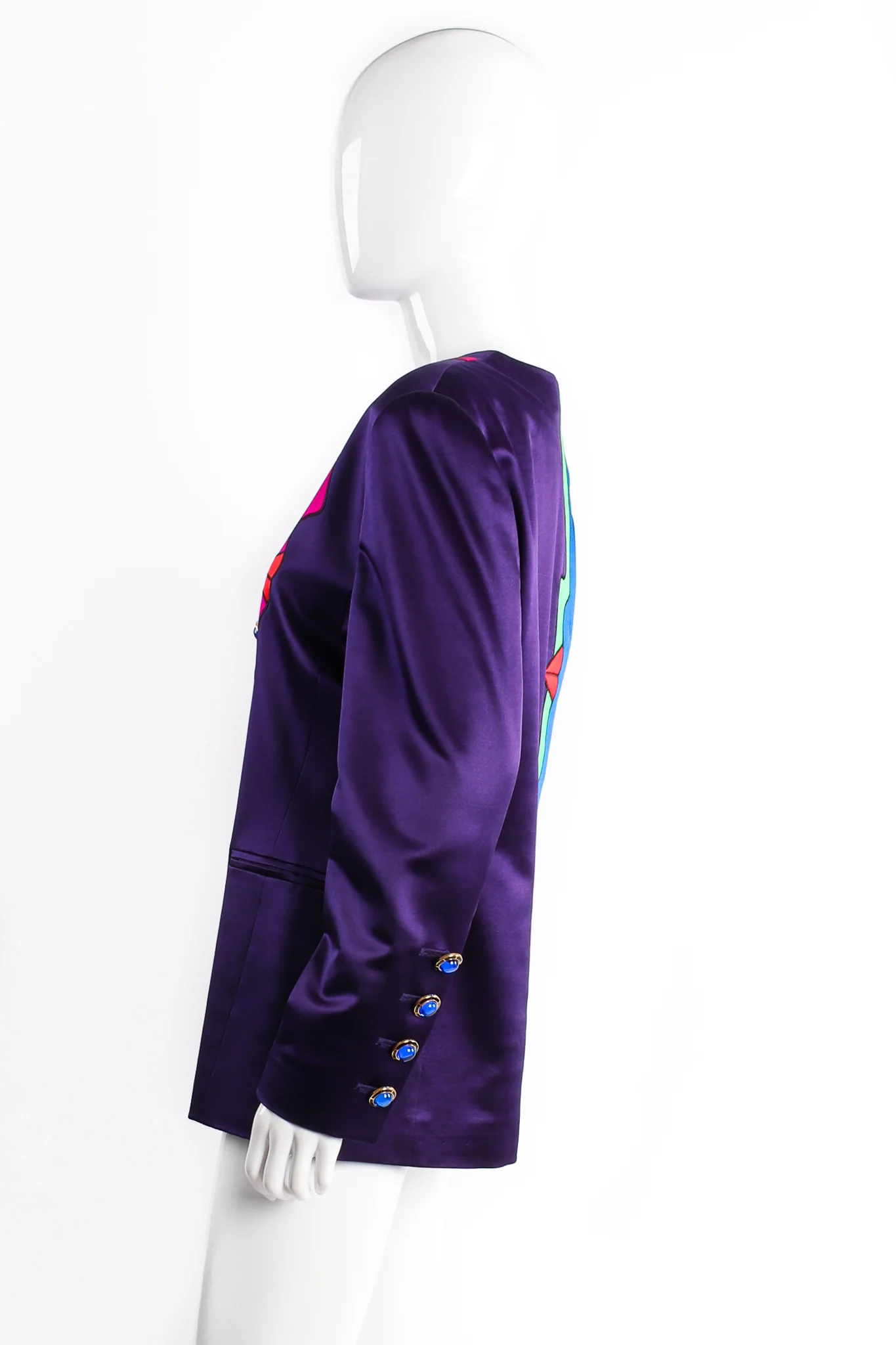 Profile Color Block Satin Jacket - Image 3