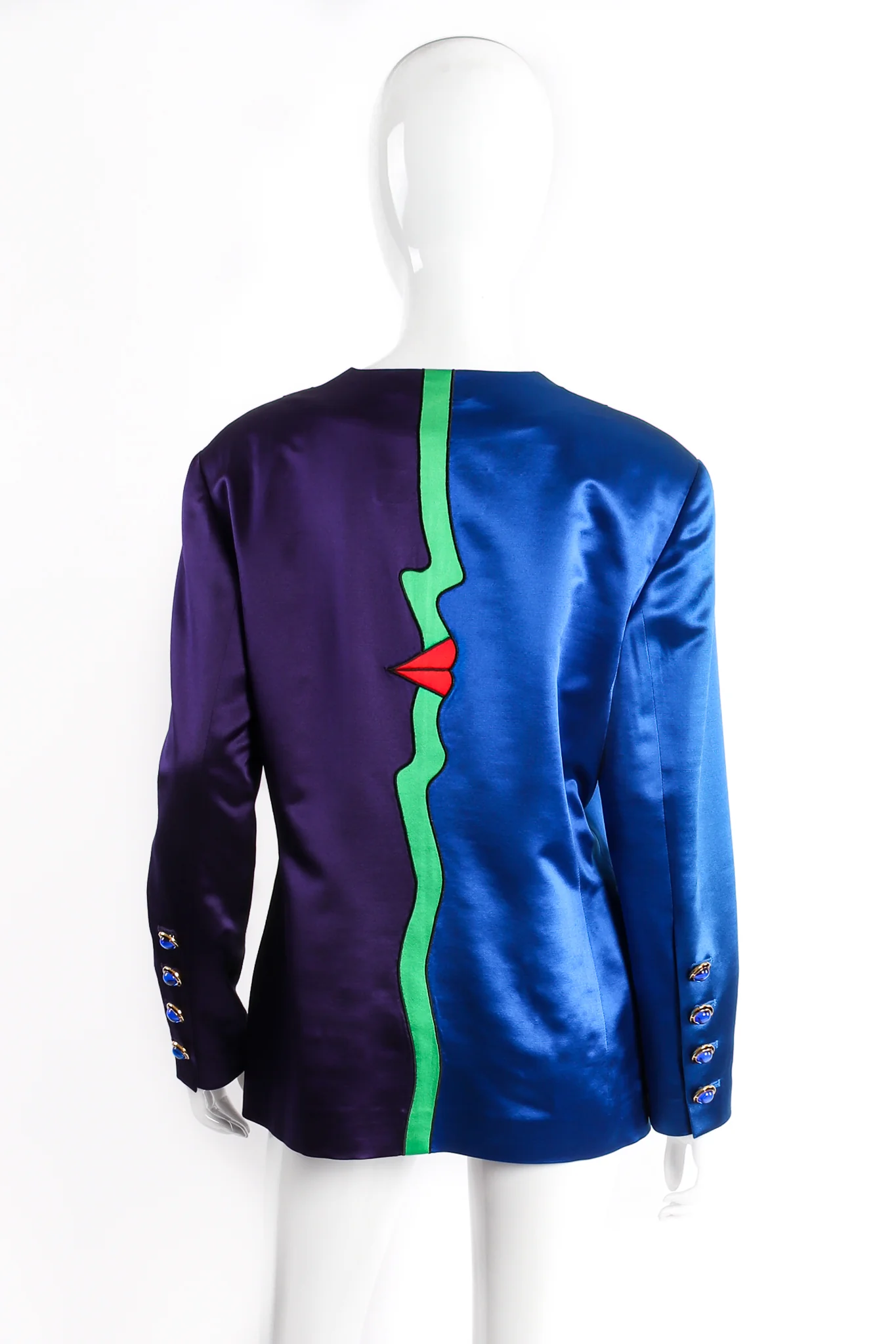 Profile Color Block Satin Jacket - Image 4