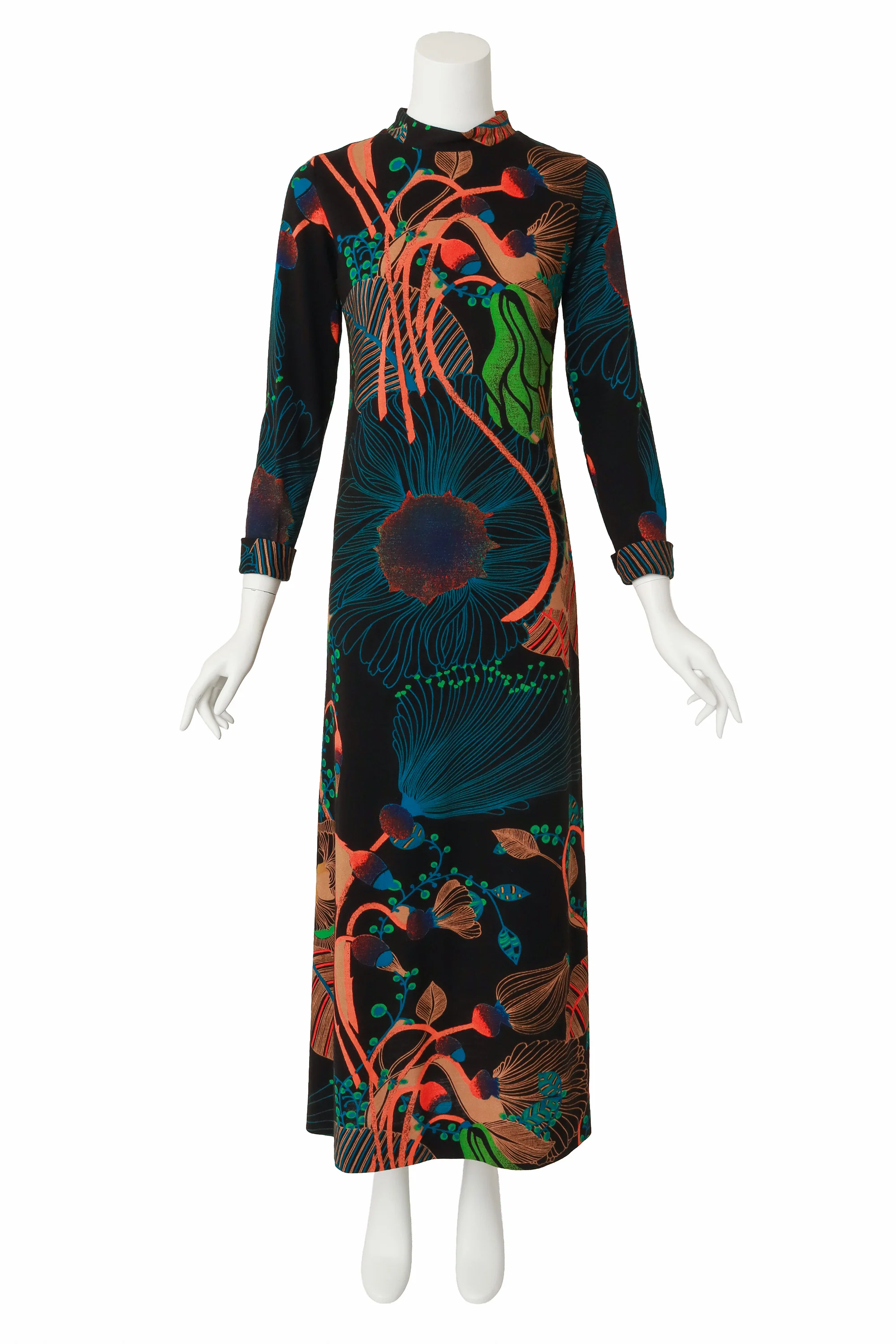 Psychedelic Floral Column Dress