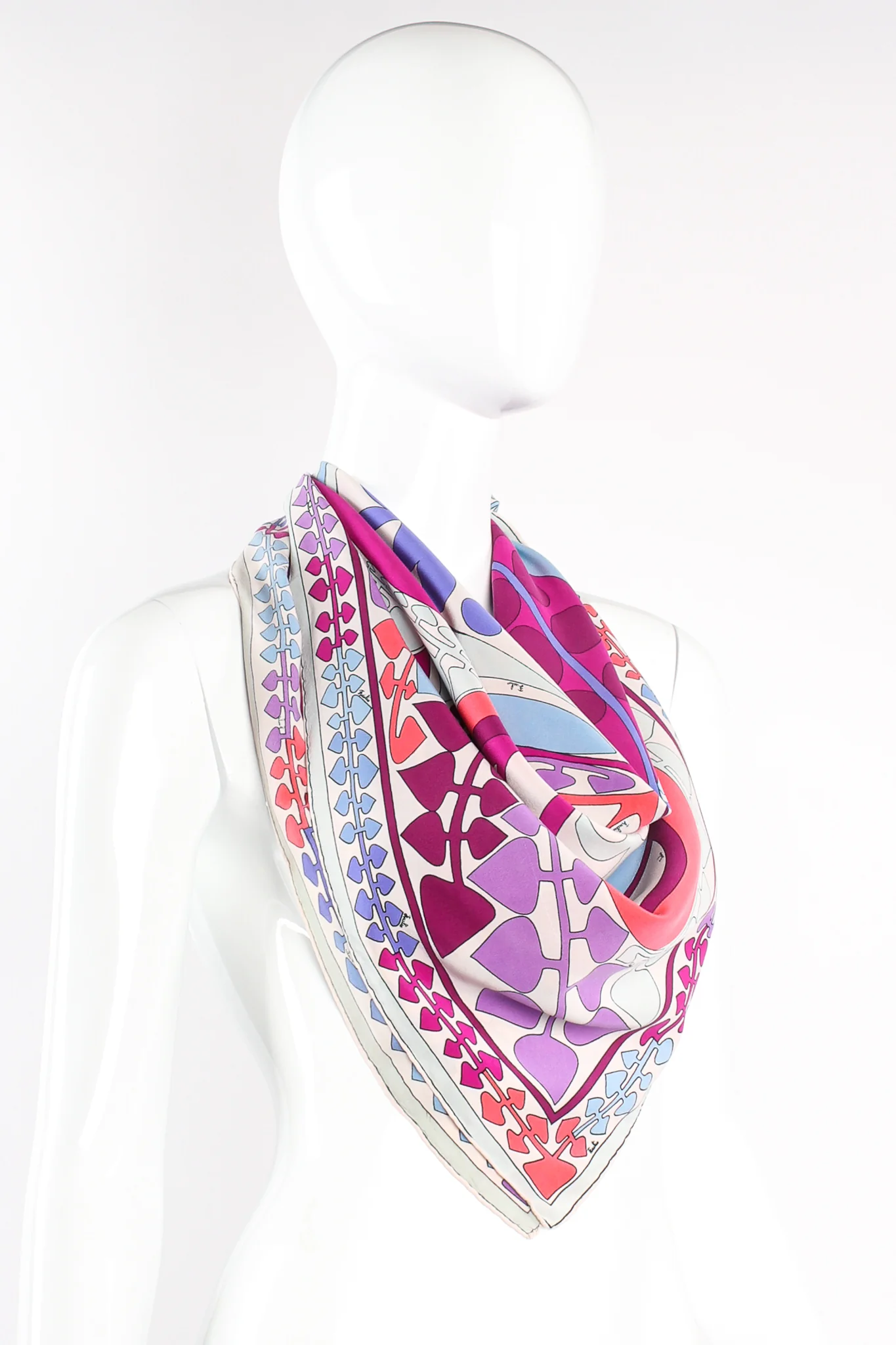 Psychedelic Floral Leaf Print Scarf