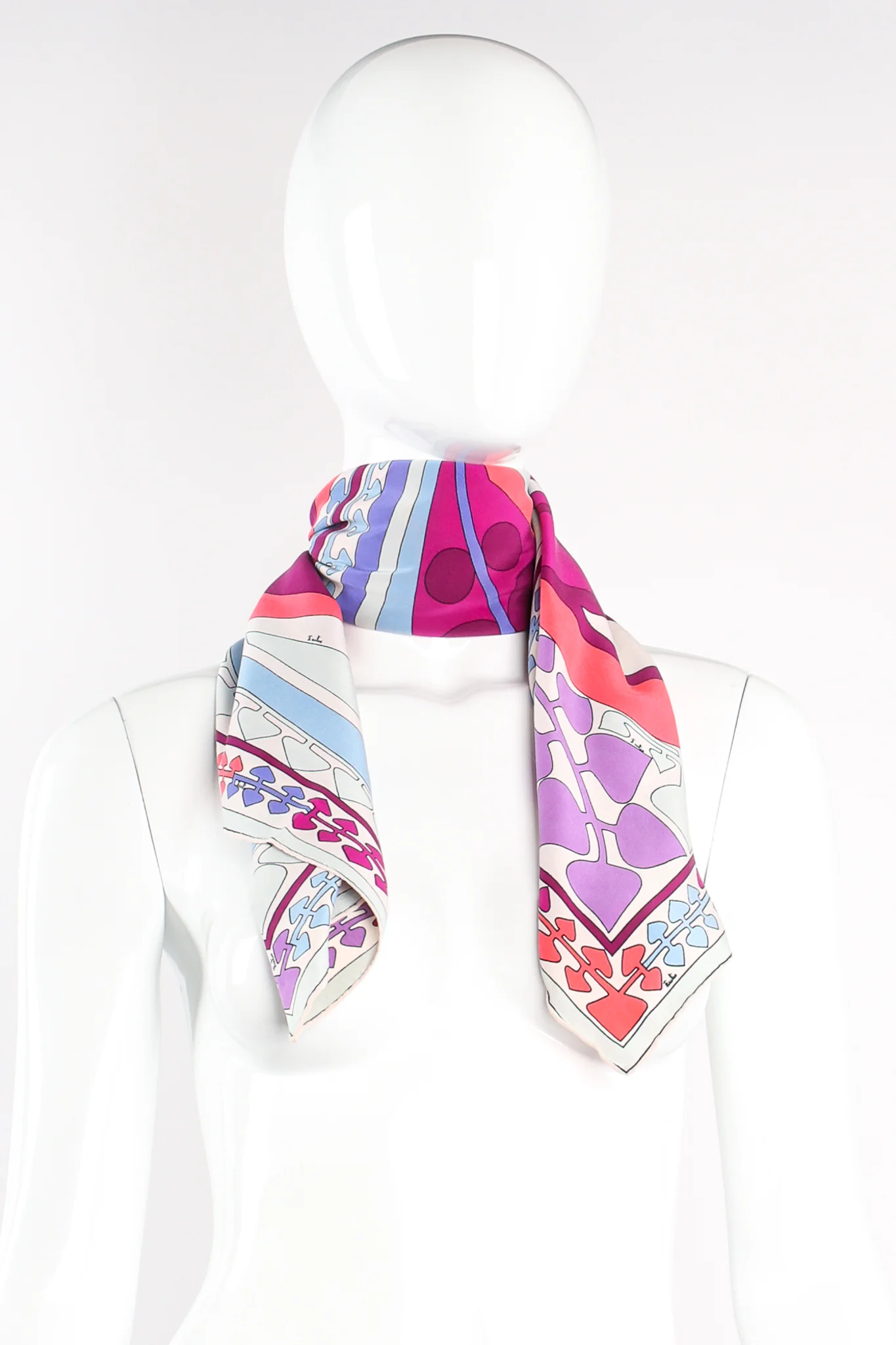 Psychedelic Floral Leaf Print Scarf - Image 3