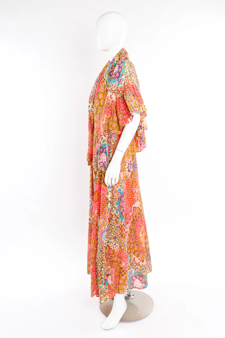 Psychedelic Maxi Dress With Shawl - Image 2