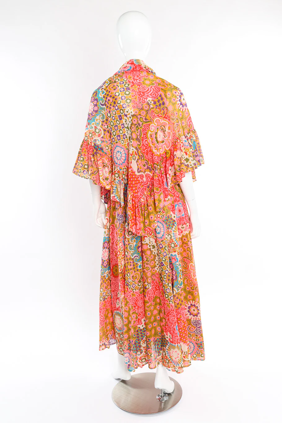 Psychedelic Maxi Dress With Shawl - Image 3
