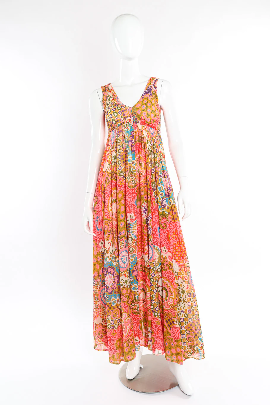 Psychedelic Maxi Dress With Shawl - Image 5