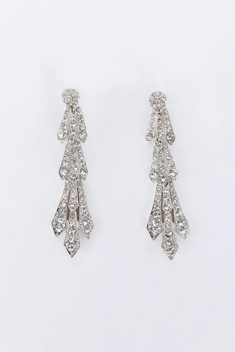 Pteruges Rhinestone Drop Earrings