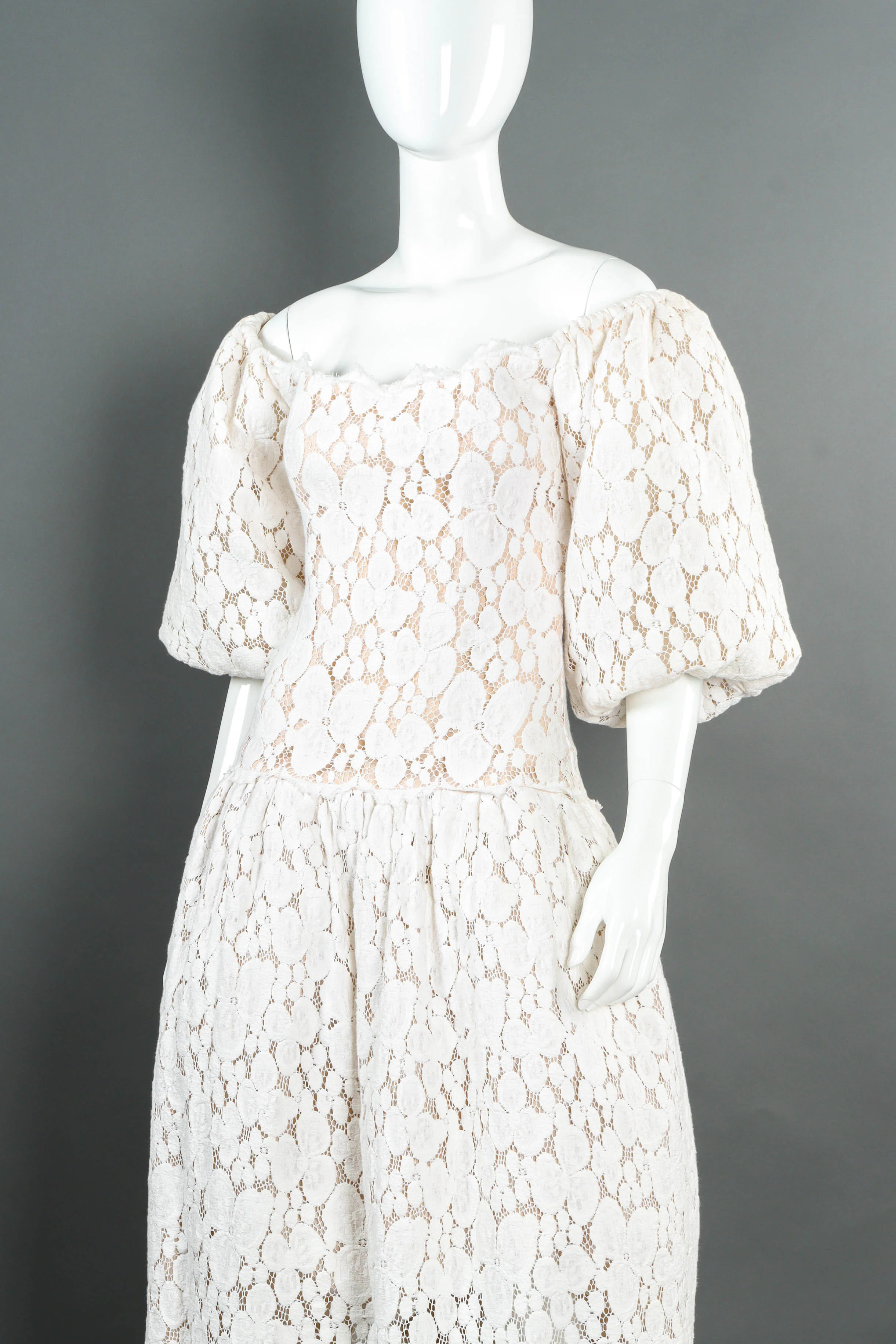 Puffy Lace Off-Shoulder Dress - Image 2