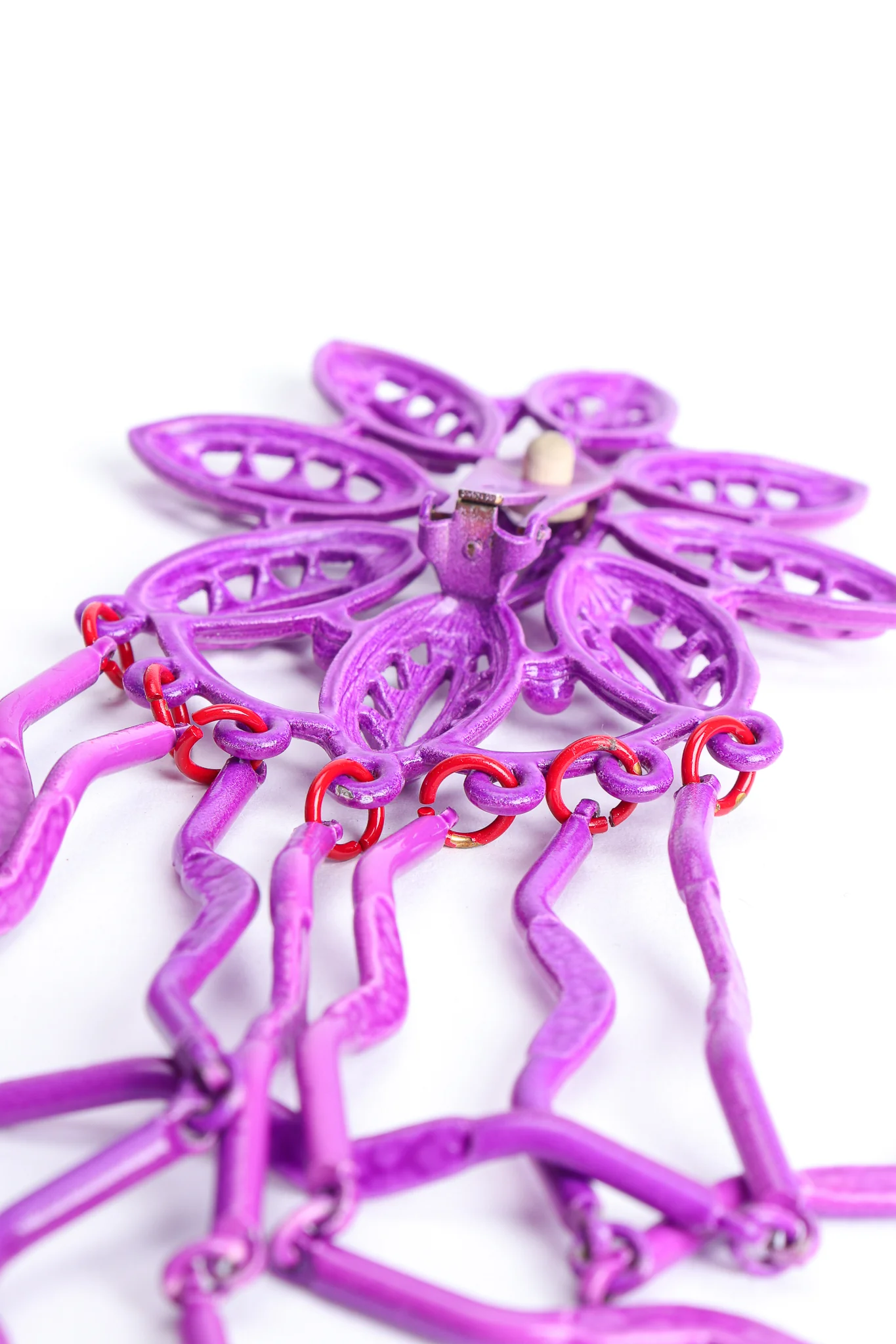 Purple Flower Fringe Earring - Image 10