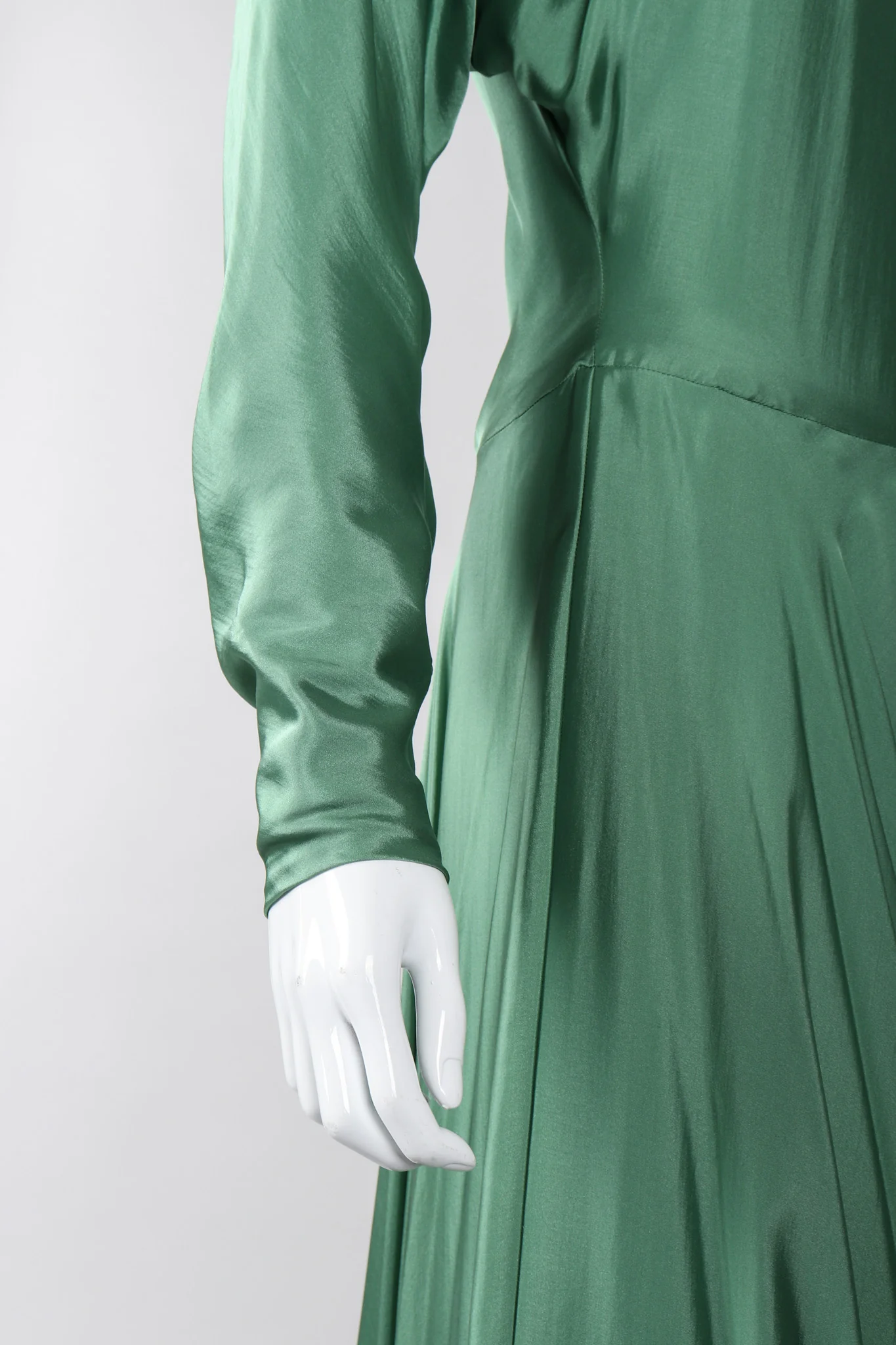 One-Shoulder Draped Silk Gown - Image 7