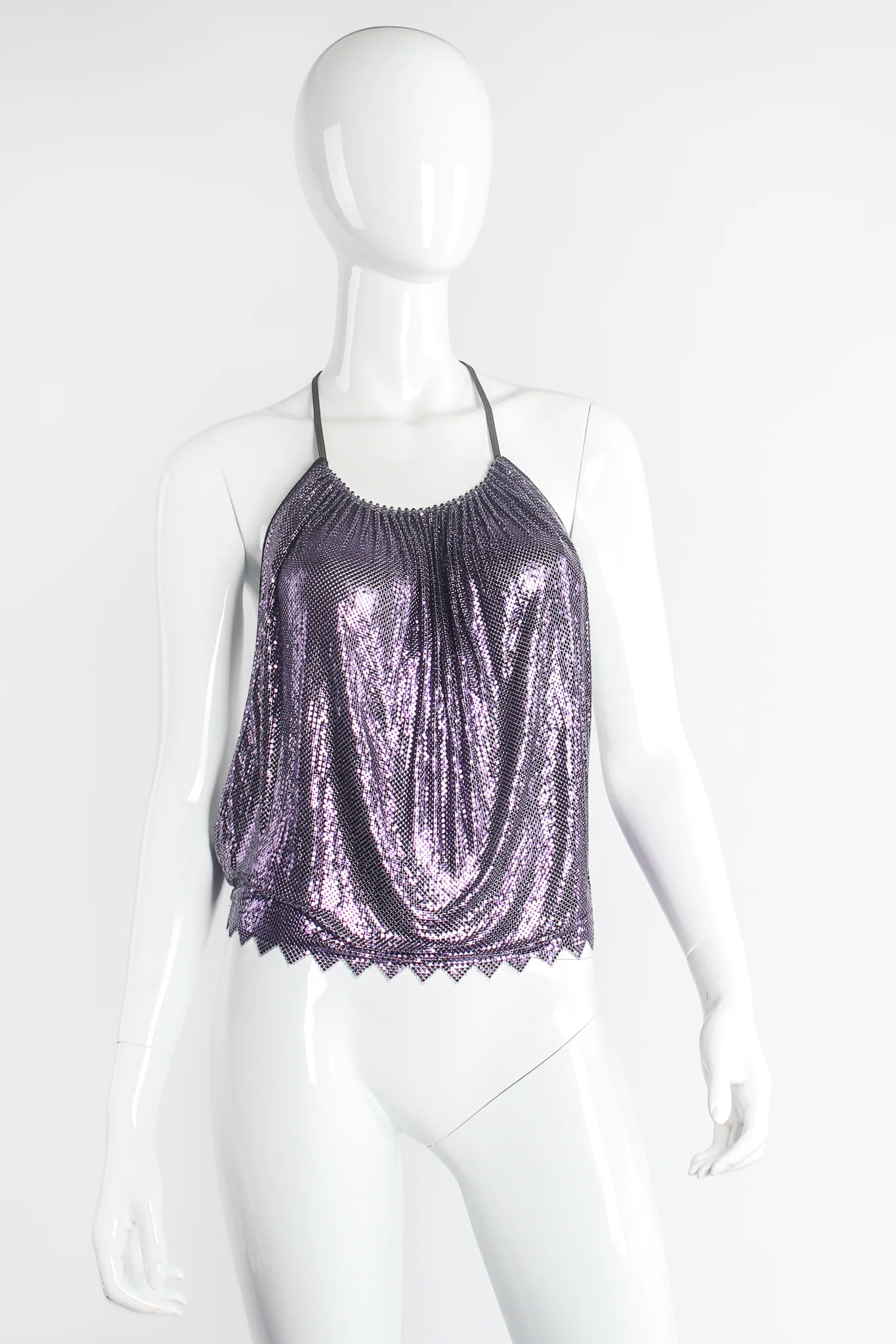 Glossy Purple Metal Mesh Halter