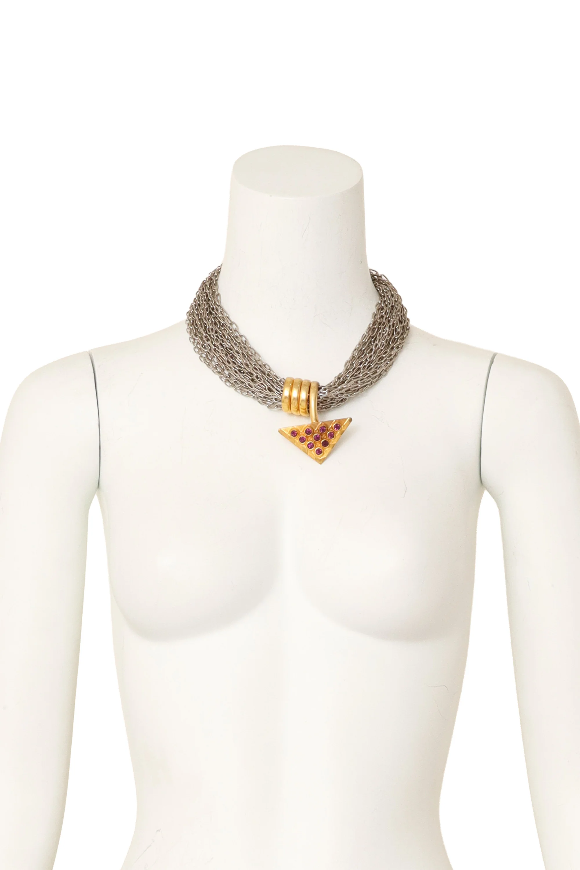Purple Triangle Multi-Chain Necklace - Image 2