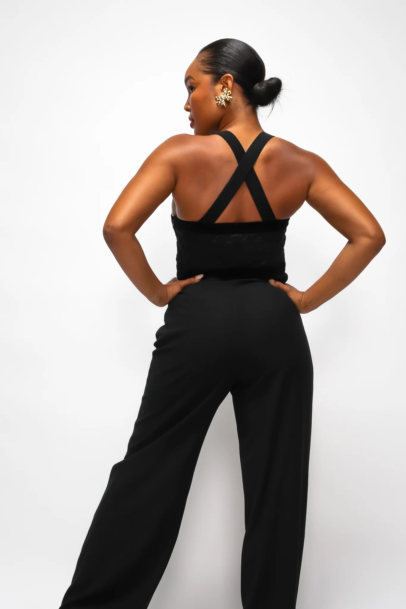 Strappy Quilted Bodice Jumpsuit - Image 4