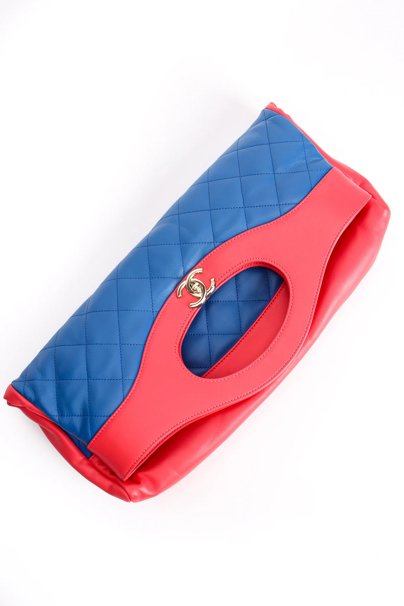 2018 A/W Quilted Colorblock Clutch Tote - Image 13