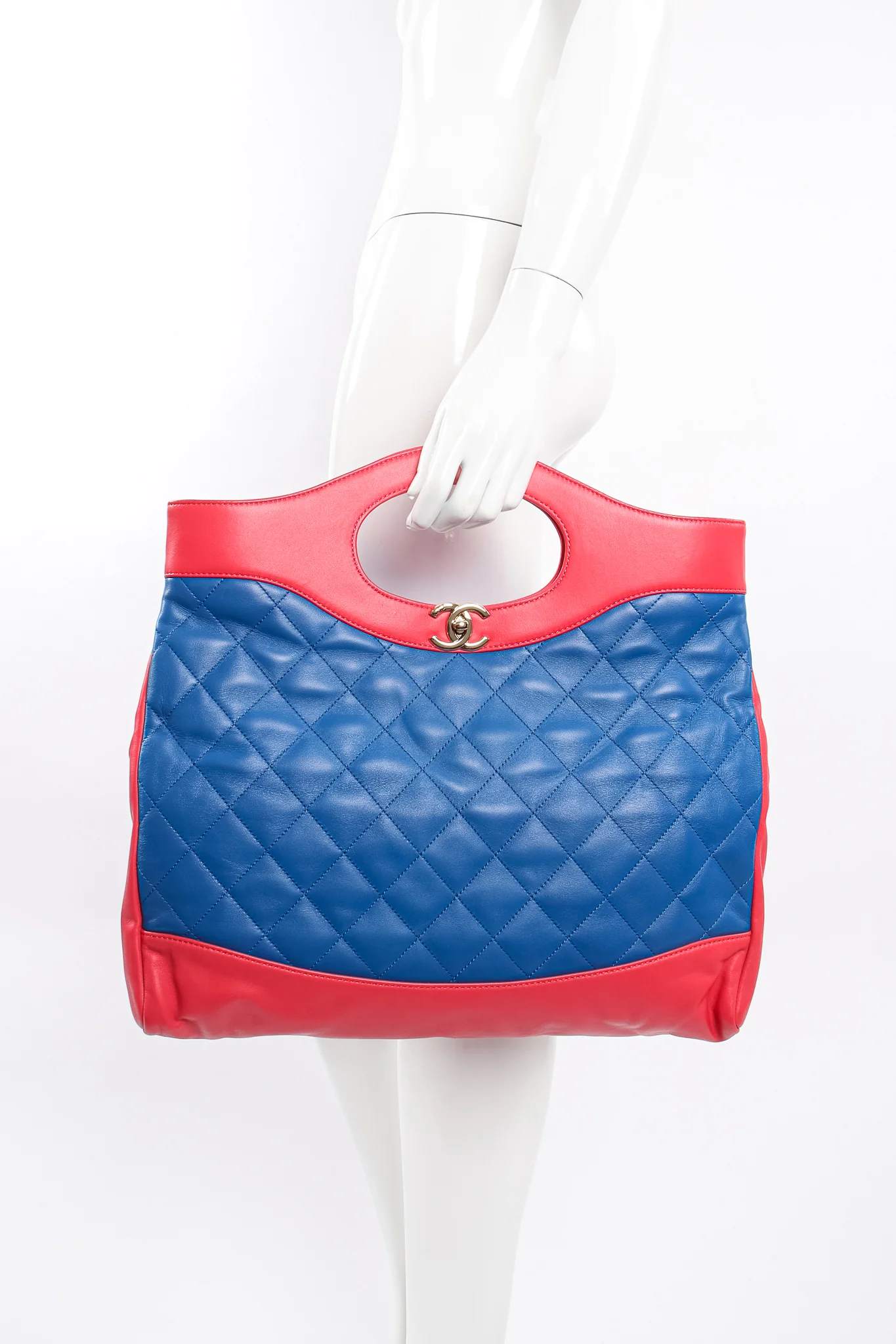 2018 A/W Quilted Colorblock Clutch Tote - Image 19