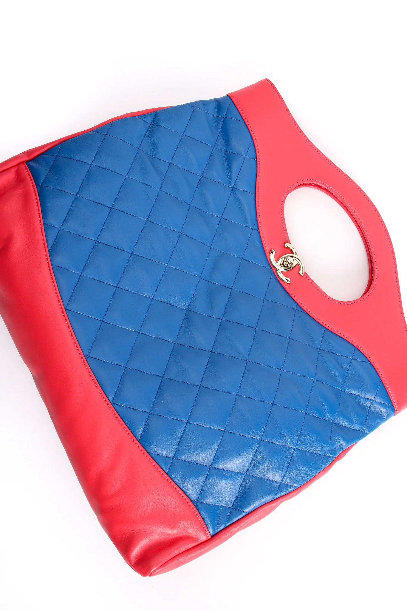 2018 A/W Quilted Colorblock Clutch Tote - Image 2