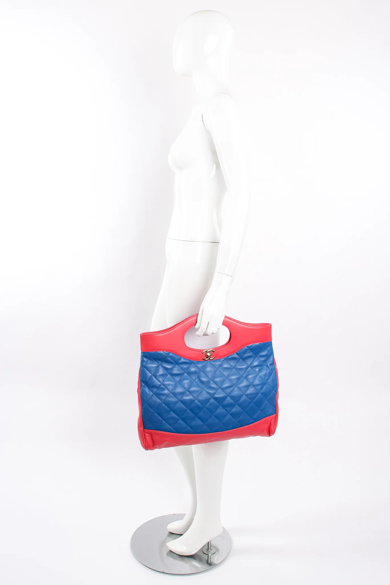 2018 A/W Quilted Colorblock Clutch Tote - Image 20